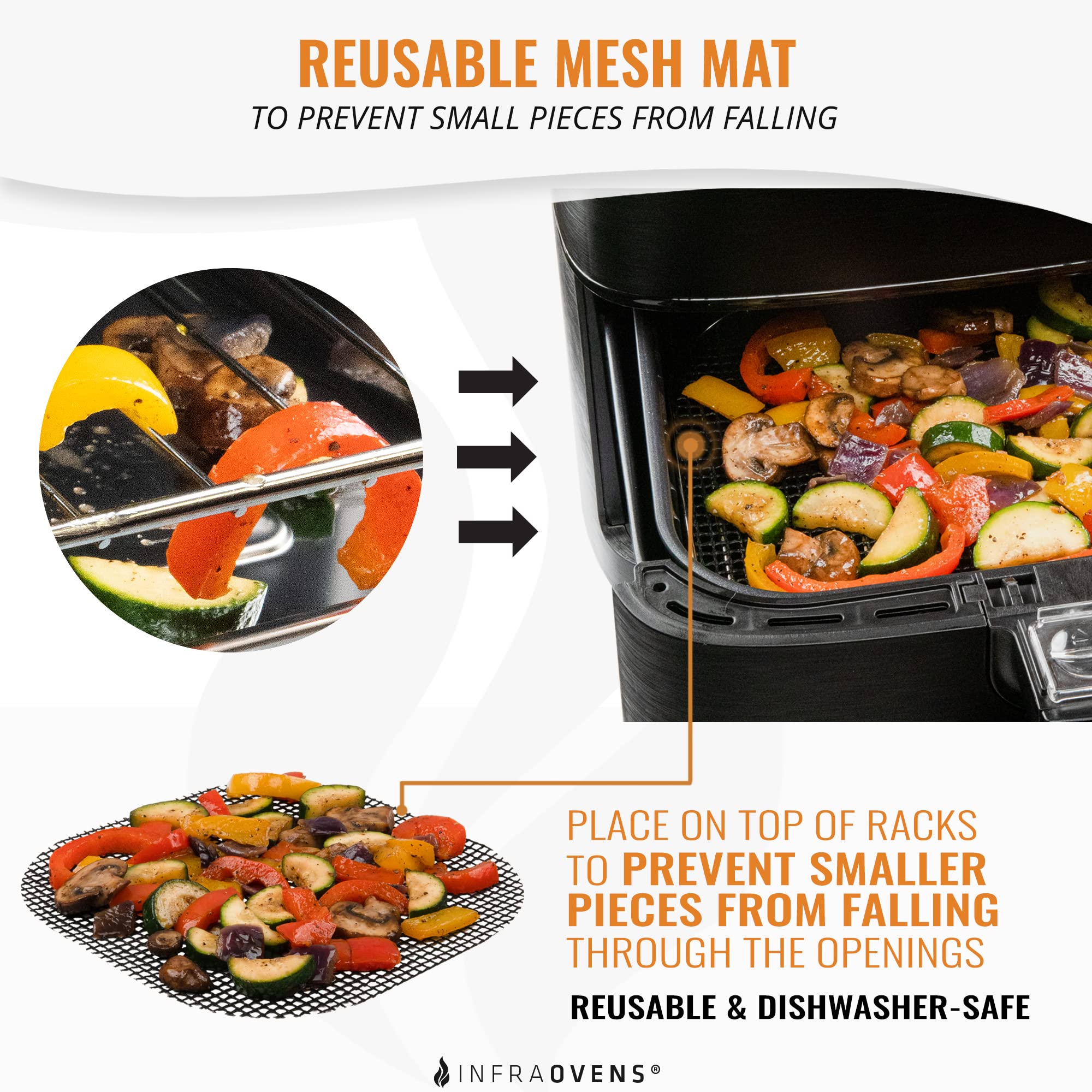 Air Fryer Skewer Rack Grate Compatible With Cosori, Chefman, Philips And More, Double Rack Kabob Airfryer Accessories For Bella,