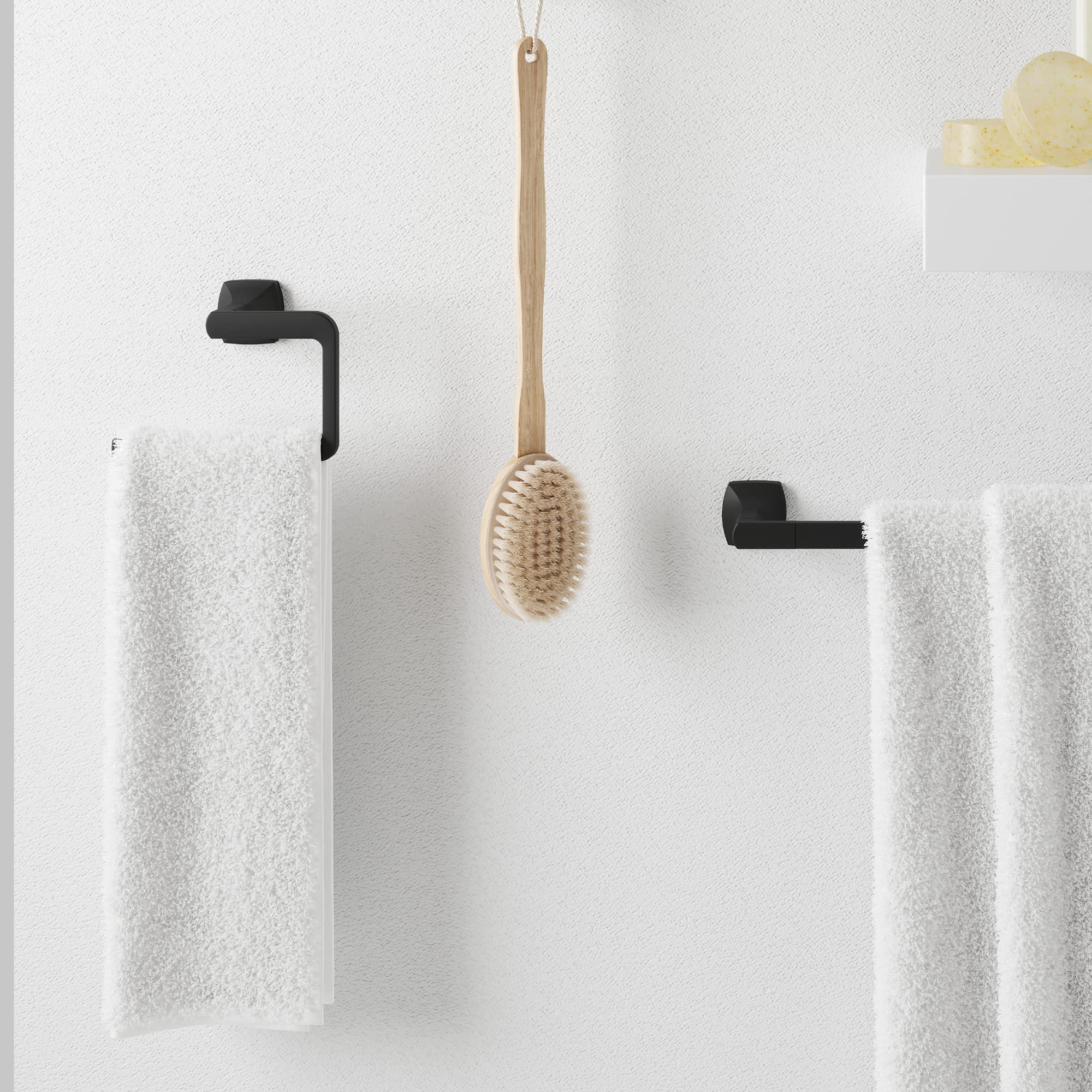 Pfister Vaneri Towel Ring, Hand Towel Holder For Bathroom, Wall-Mounted, Screw-In, Matte Black Finish, Brbvri0B