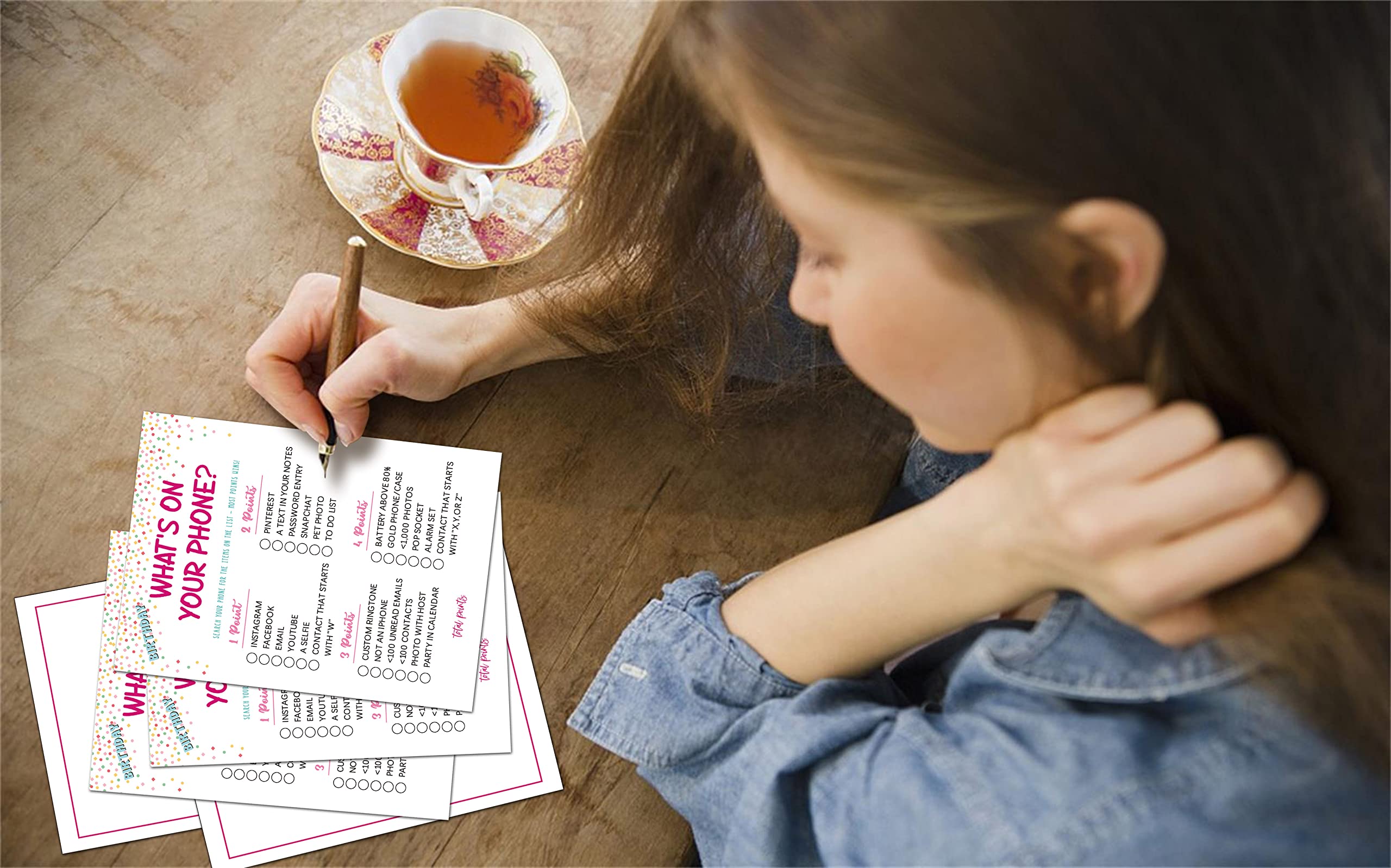 Disfuco Birthday Game Cards - Teens Birthday Party Game - 30Cards - Birthday Game Card Set - (Birth09)