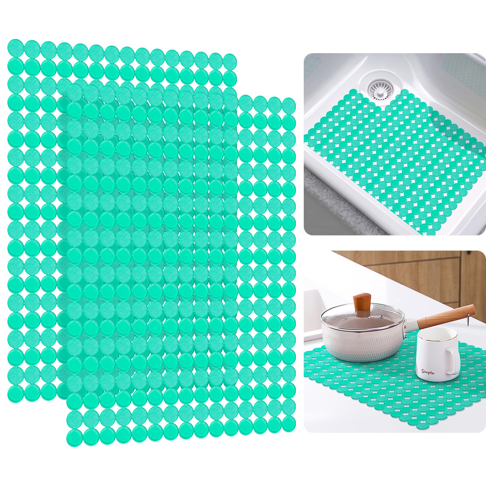 Bligli 2-Pack Kitchen Sink Mat: Pvc Adjustable Sink Protector | Sink Liner Pad | Dish Drying Mats, Easy To Clean & Diy Cut | 15.