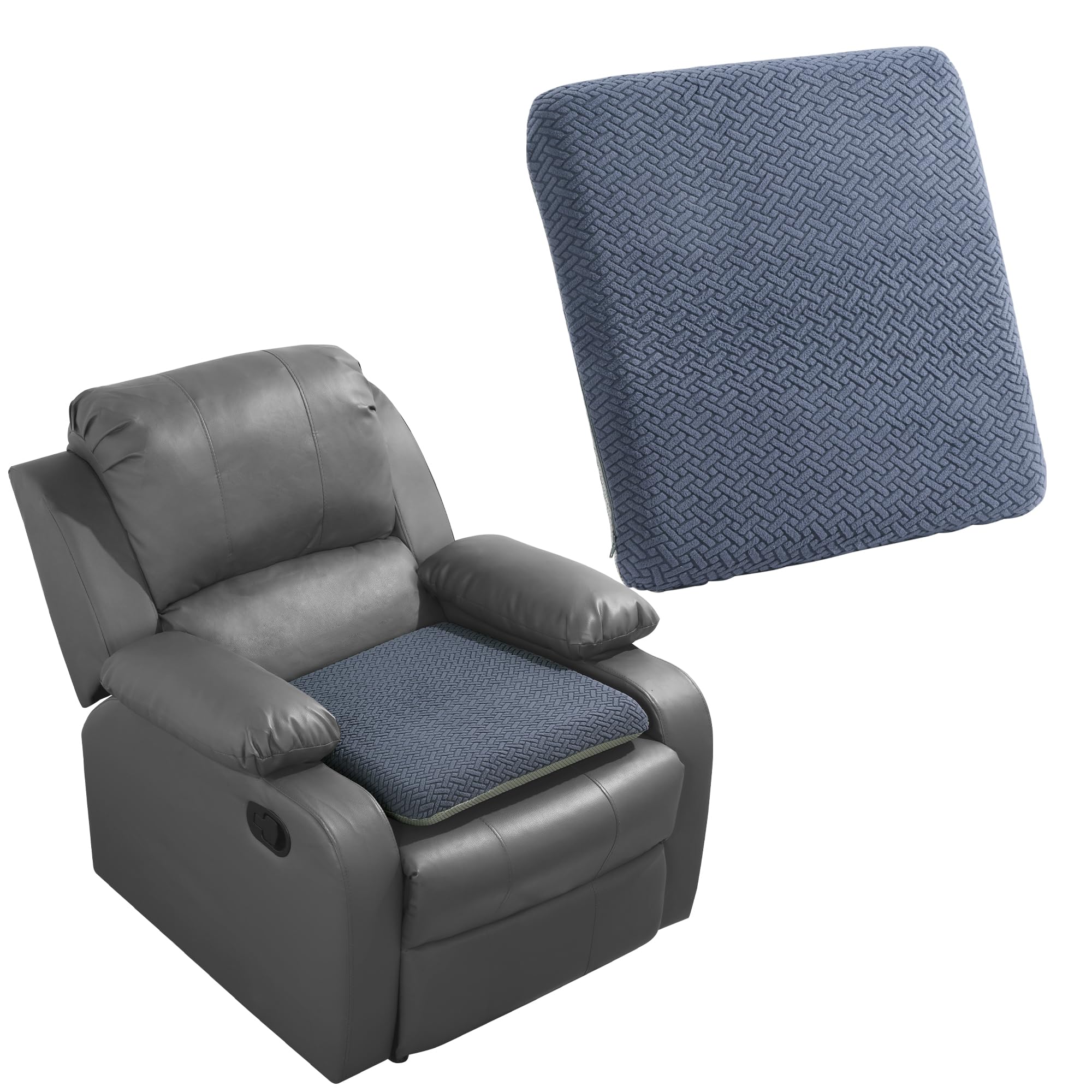 HOMBYS Tufted Furry Recliner Seat Cushion for Elderly Foam Curved Edge Large Square Seat Cushion for Recliner Chair, Floor Pillo