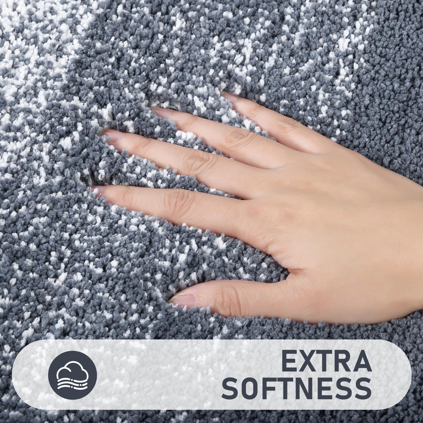 Bsmathom Bathroom Rugs Sets 5 Piece With Toilet Cover, Non Slip Plush Shaggy Bath Mats For Bathroom Absorbent, Washable Bath Rug