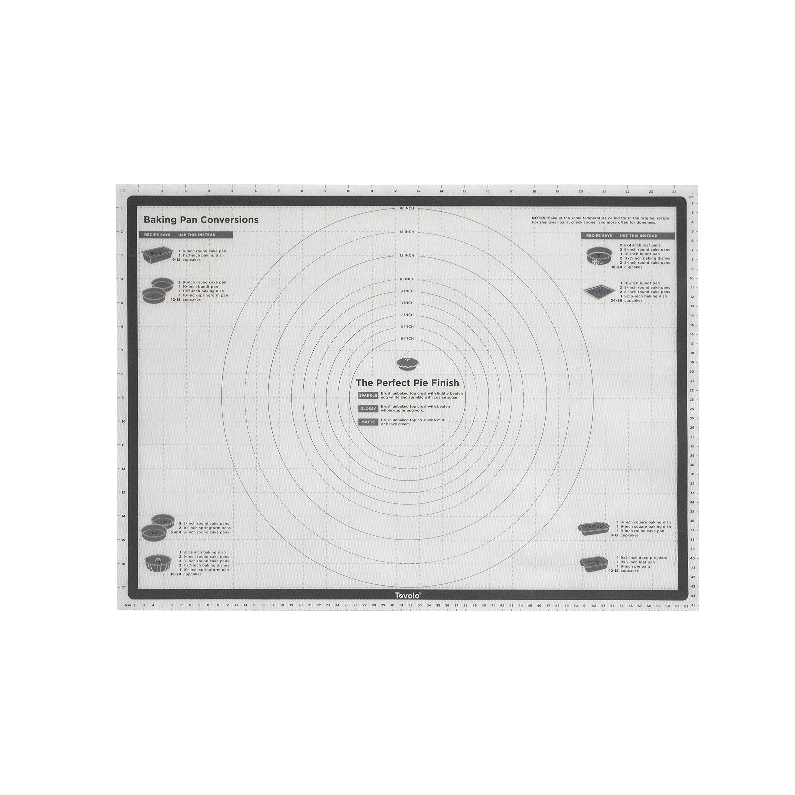 Tovolo Truebake Sil Pastry Mat W/ Reference Marks For Baking, Food And Meal Prep, Cooking And More 25'' X 18''