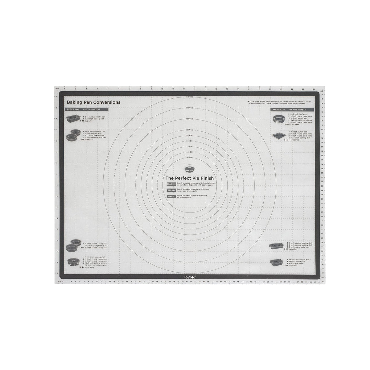 Tovolo Truebake Sil Pastry Mat W/ Reference Marks For Baking, Food And Meal Prep, Cooking And More 25'' X 18''