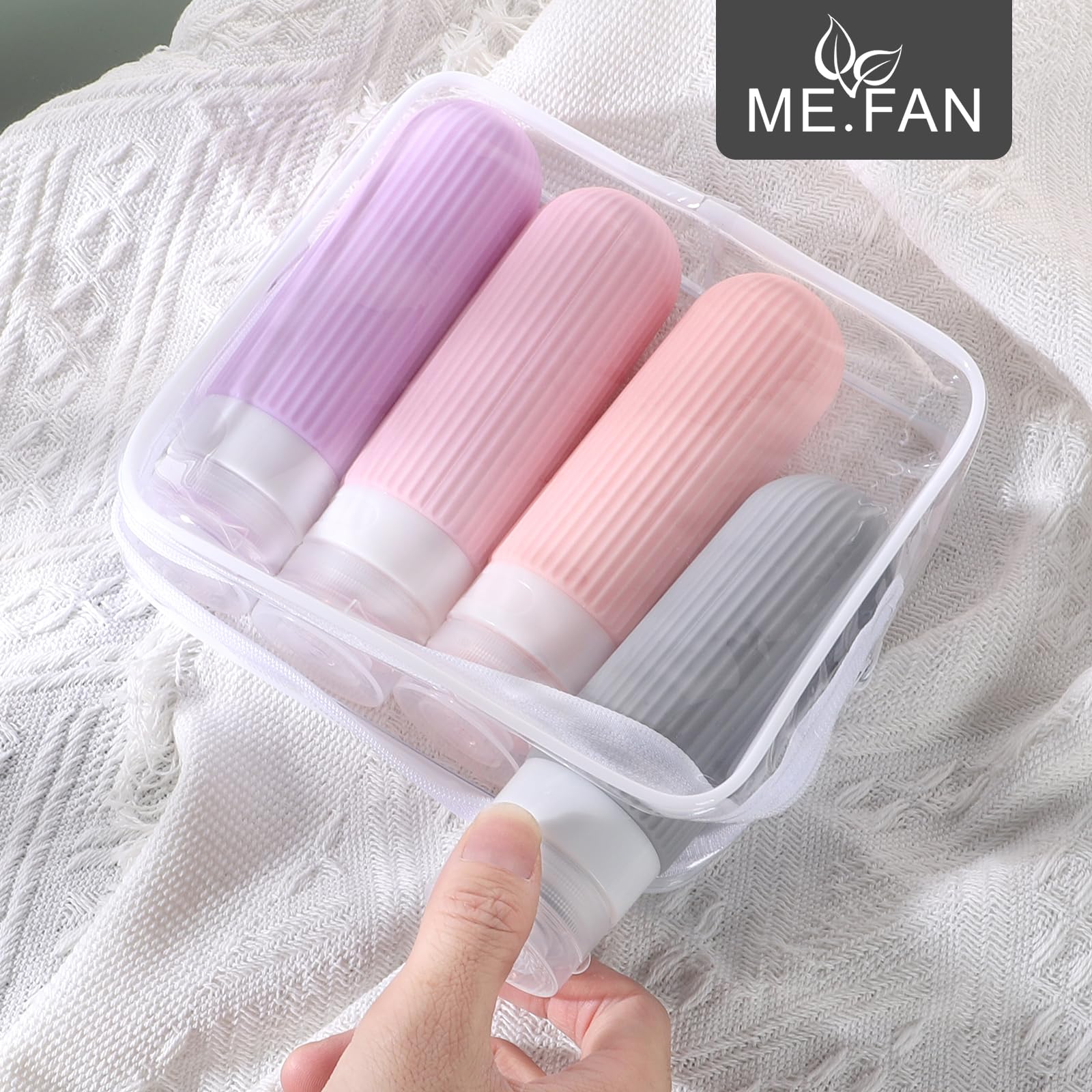 Me.Fan Travel Bottles For Toiletries, Tsa Approved 3Oz Silicone Travel Size Containers/Portable Split Bottle, Travel Accessories