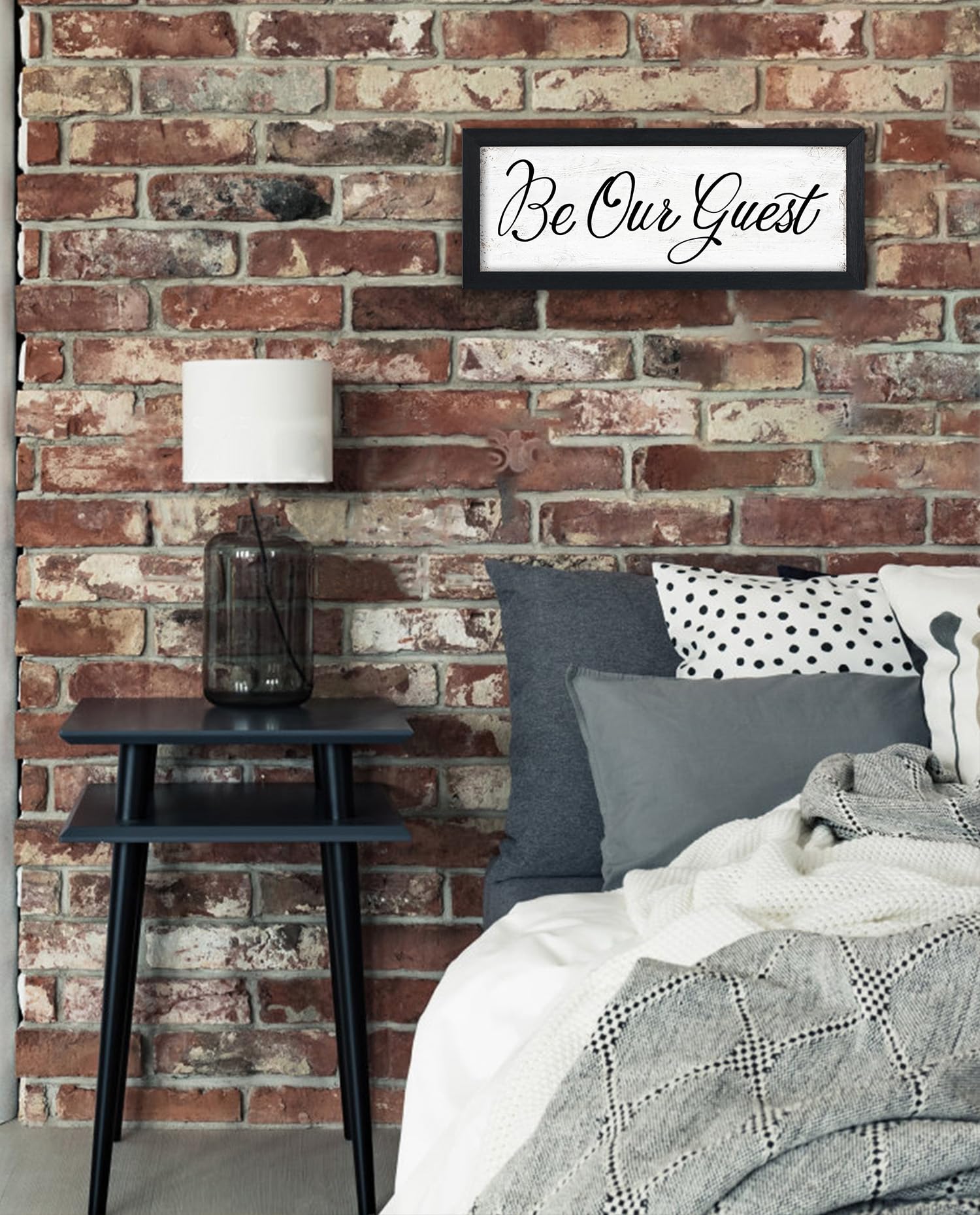Be Our Guest Wall Decor: Guest Bedroom Signs Wall Decor Above Bed Rustic Farmhouse Bedroom Wall Art Decor Framed Inspirational W
