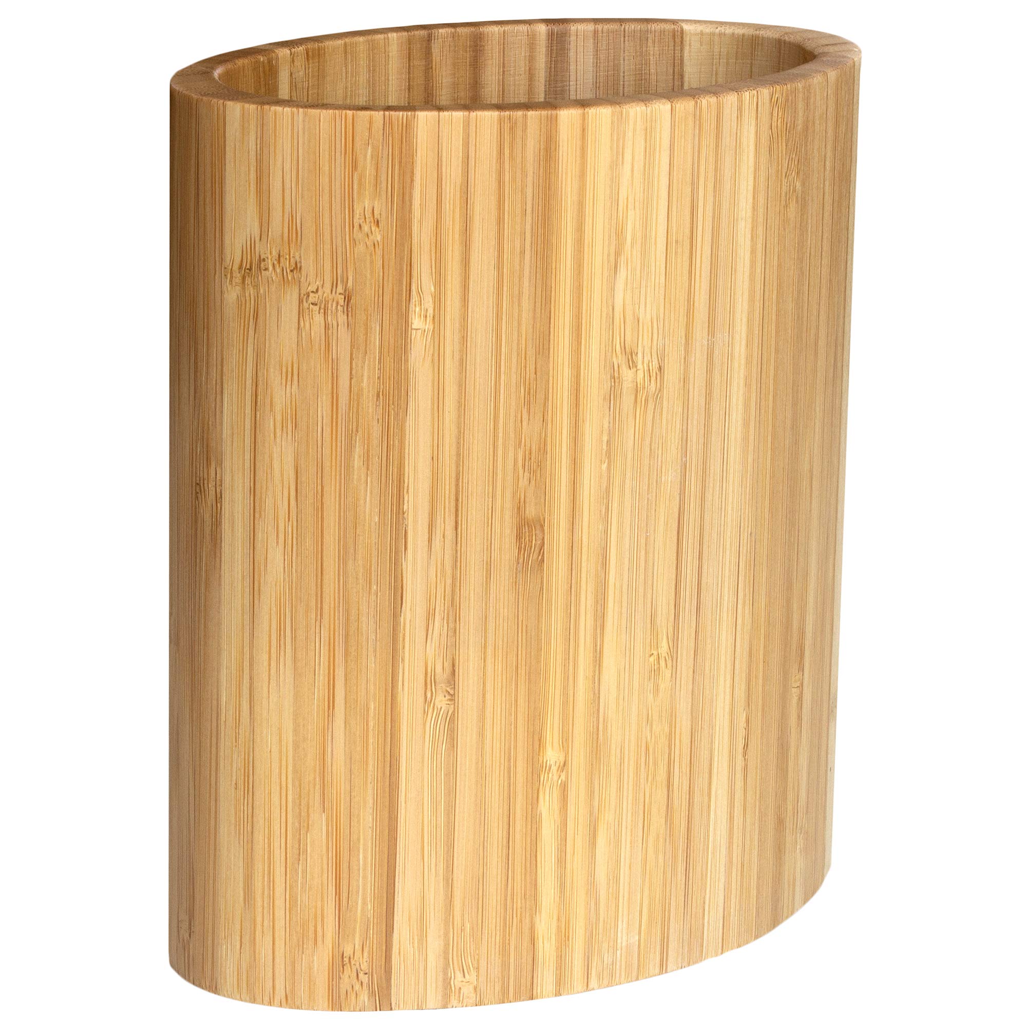 Totally Bamboo Oval Shaped Bamboo Kitchen Utensil Holder, 6'' X 4'' X 7''