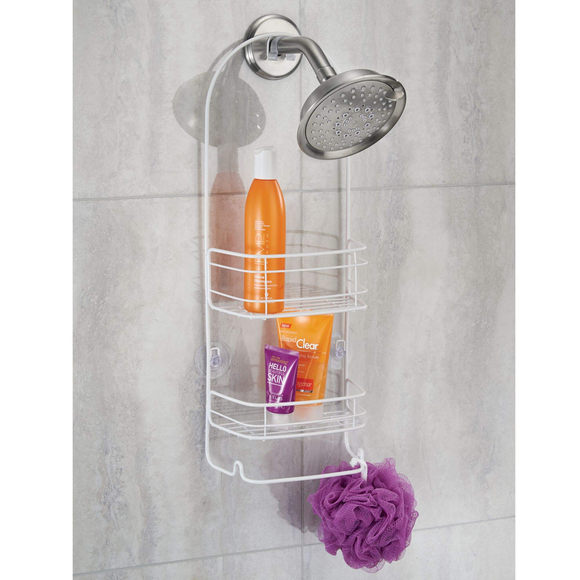 Interdesign 58652 Rondo Bathroom Shower Caddy For Shampoo, Conditioner, Soap - White