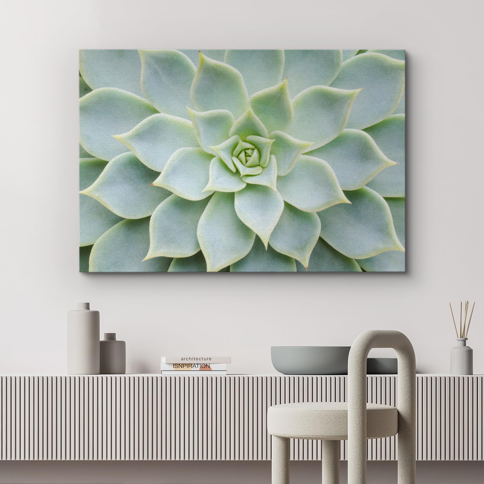 Wall26 Canvas Print Wall Art Green Rose Succulent Nature Wilderness Photography Realism Floral Botanical Southwest Rustic Countr