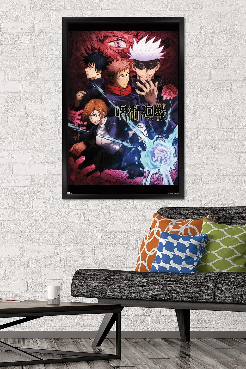 Trends International Jujutsu Kaisen - One Sheet Wall Poster, 34L X 22.4W, Black Framed Version