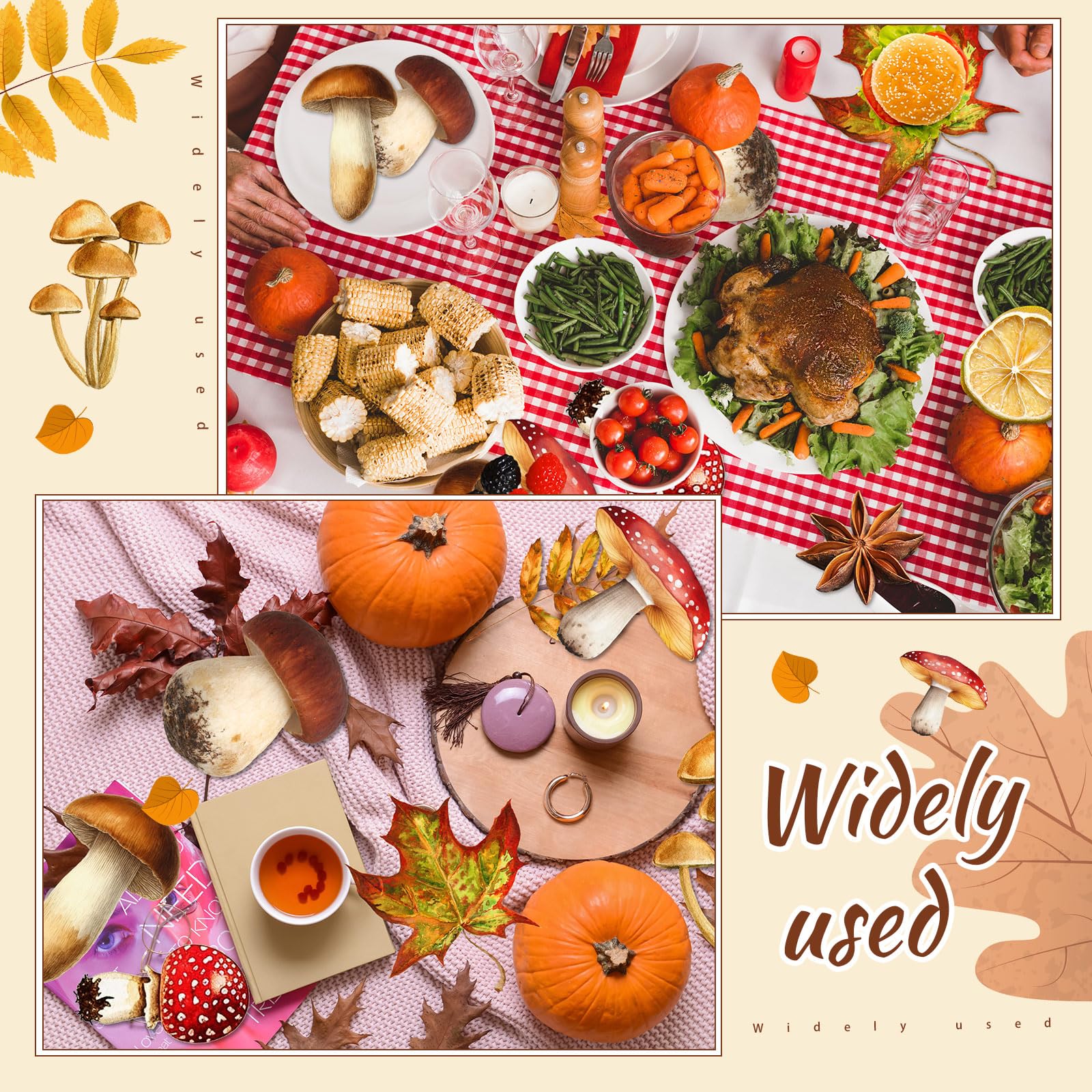 Gersoniel 180 Pcs Autumn Parchment Paper Leaves 8.7 x 4.3 in Thanksgiving Fall Maple Leaf Cheese Board Mushroom Charcuterie Boar