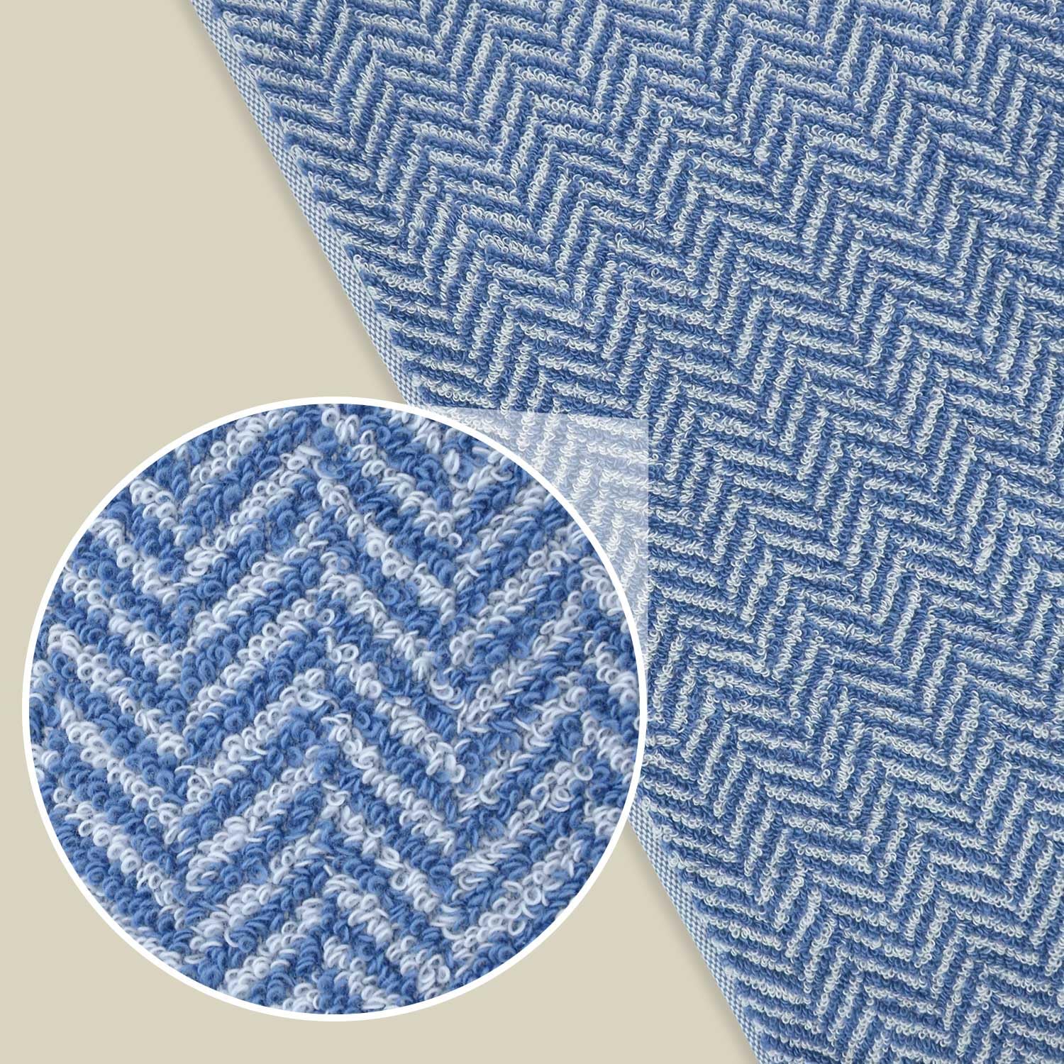 Cleanbear Hand Towels For Bathroom, 4-Pack Cotton Hand Towels With Herringbone Stripes, Ultra Soft And Highly Absorbent, Lightwe