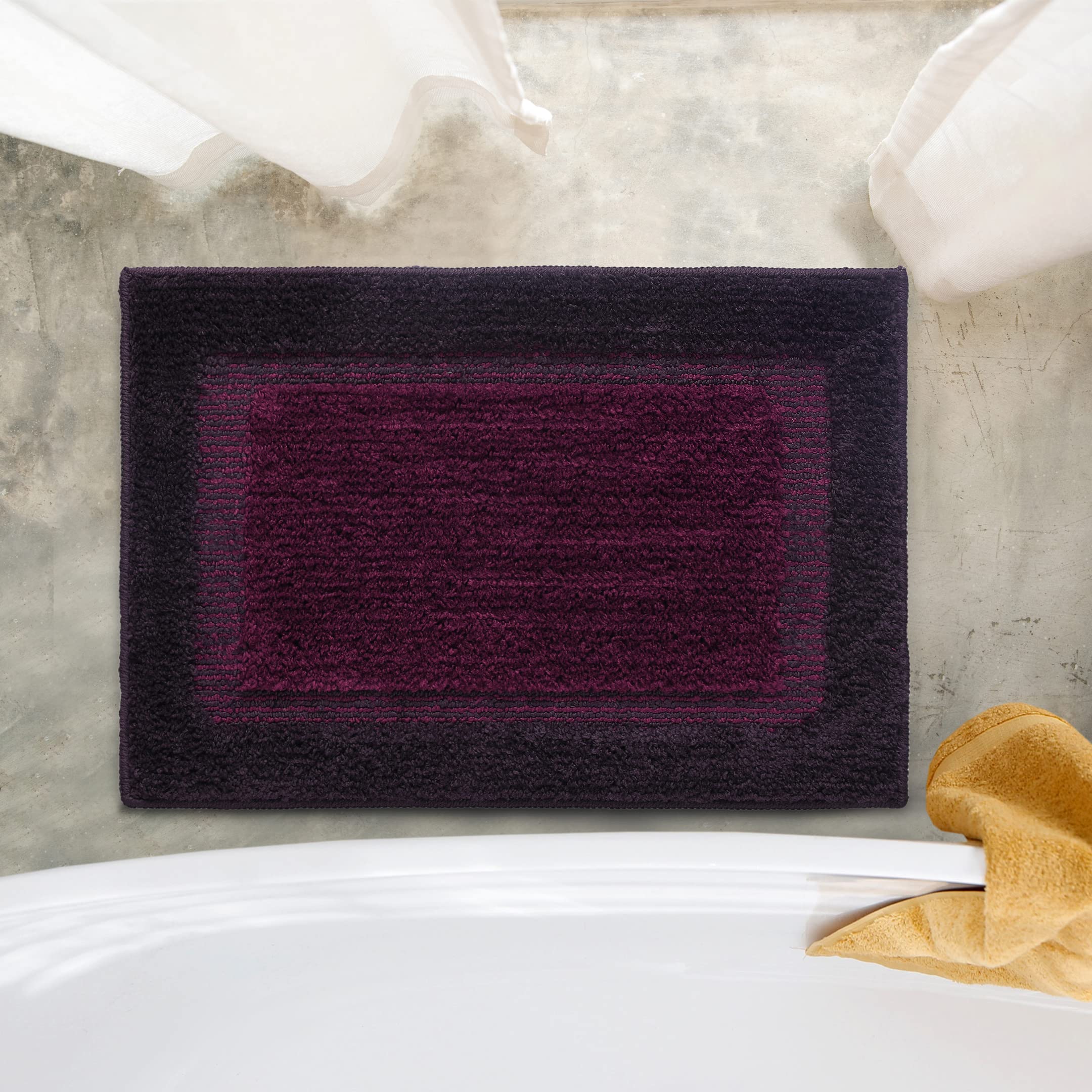 Elyesse Bath-Door Mat 40X58 Cm. Antiskid & Washable By Saral Home(Purple)