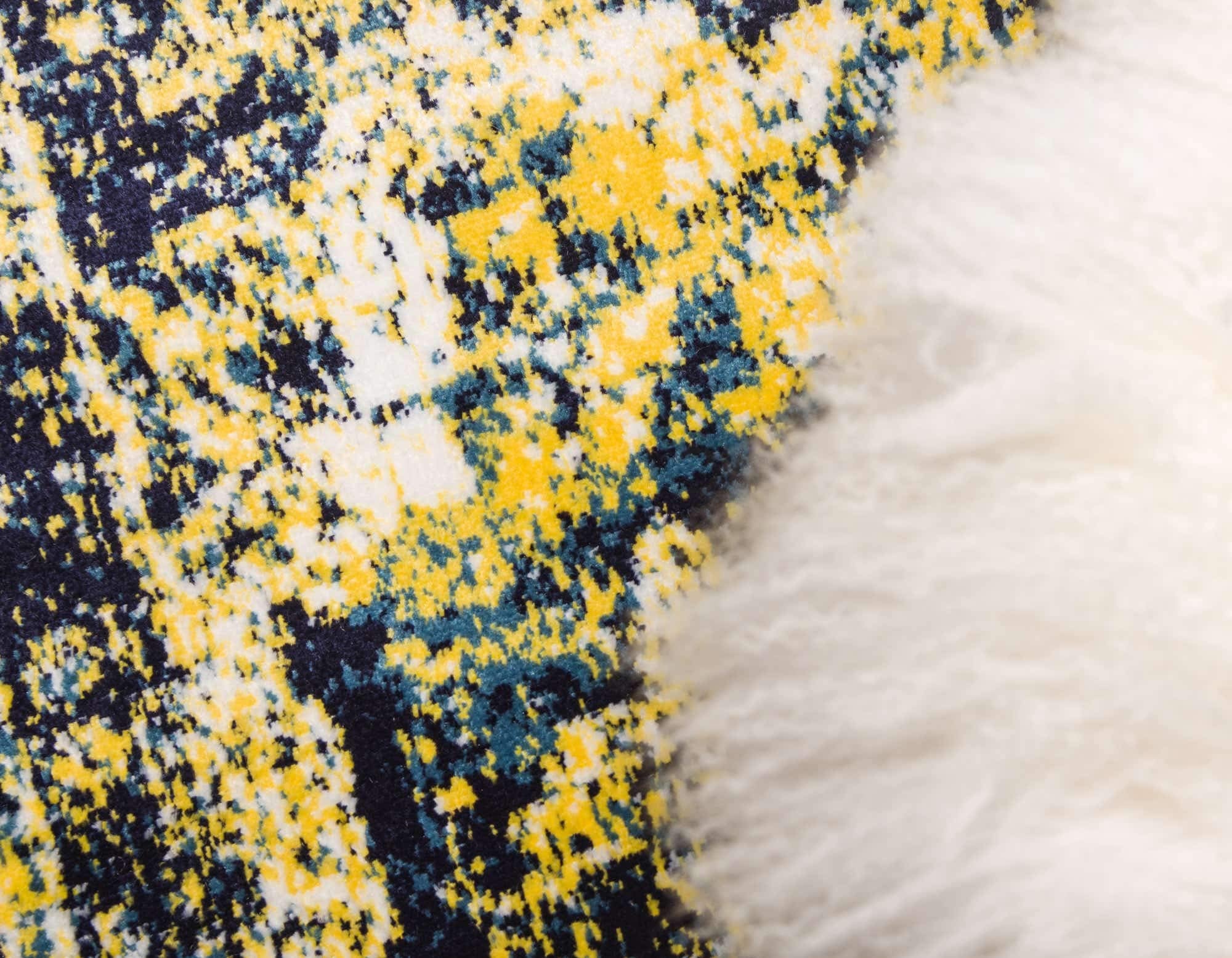 Unique Loom Sofia Collection Area Rug - Salle Garnier (2 x 6 7 Runner, Navy Blue/ Yellow)