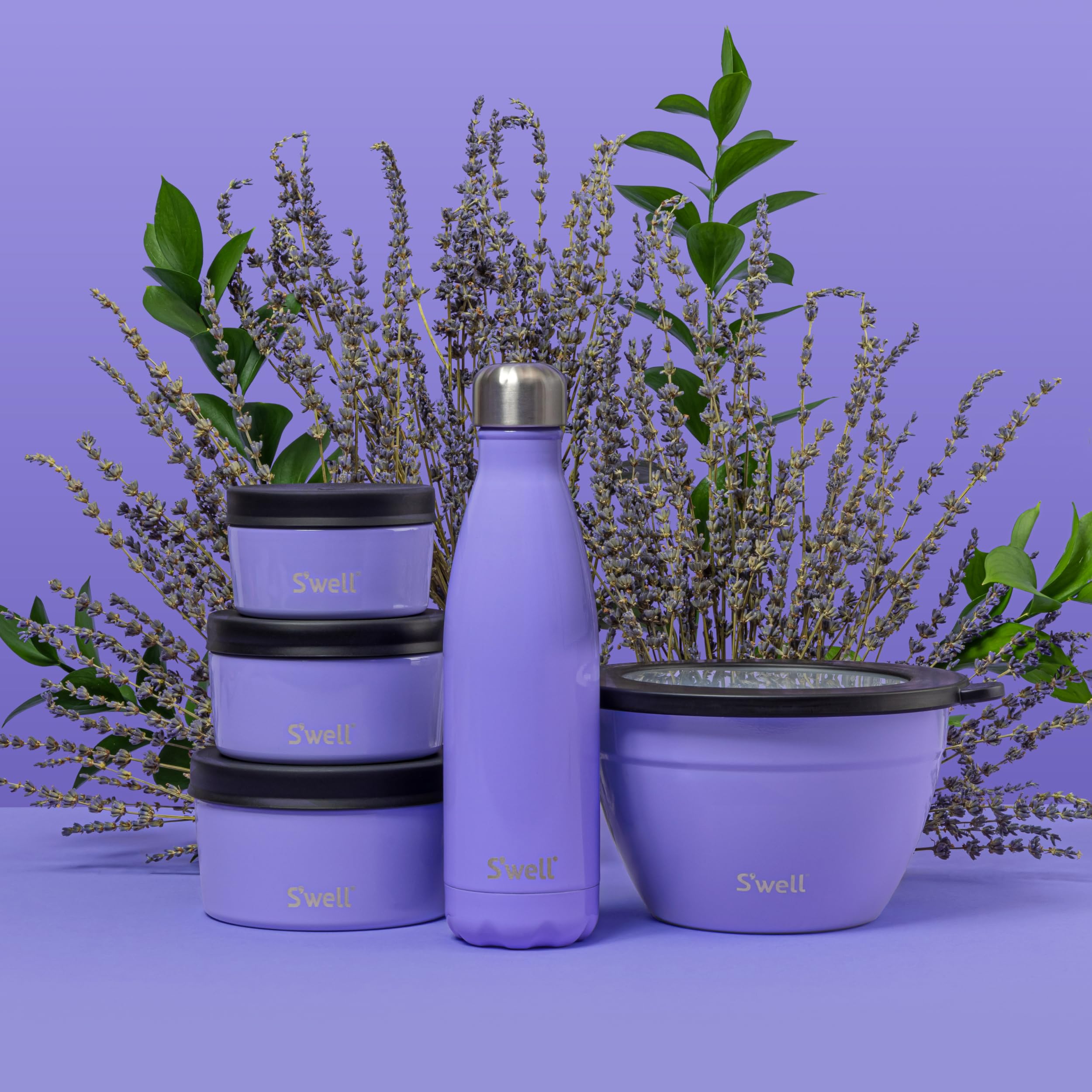 S'Well Stainless Steel Water Bottle, 17Oz, Hillside Lavender, Triple Layered Vacuum Insulated Containers Keeps Drinks Cold For 3