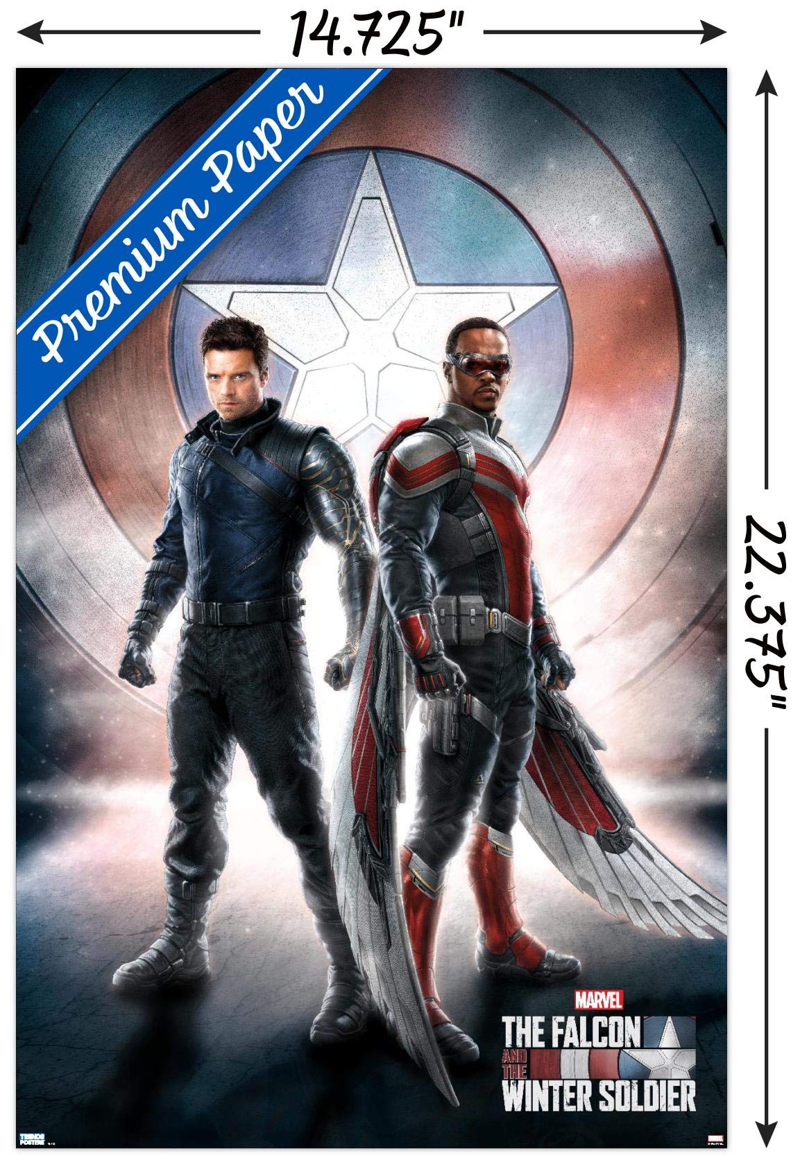 Trends International Marvel Television - Falcon And Winter Soldier - One Sheet Wall Poster, 14.725'' X 22.375'', Premium Unframe