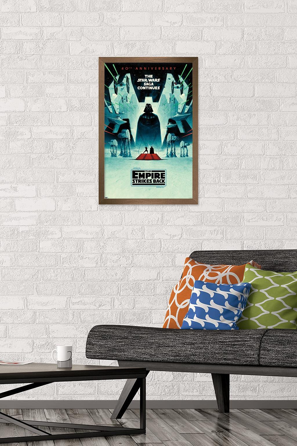 Trends International Star Wars: The Empire Strikes Back - 40Th Anniversary Wall Poster, 14.725'' X 22.375'', Bronze Framed Versi
