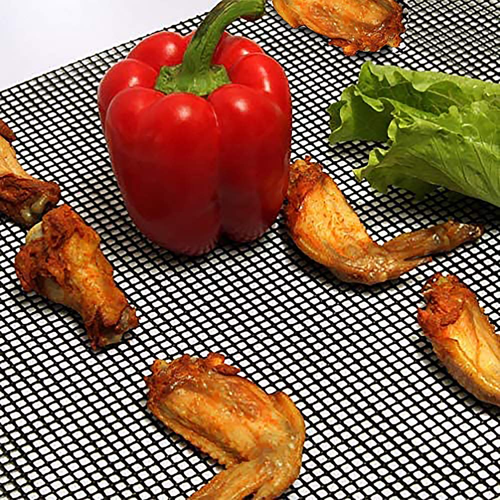 LOOCH BBQ Mesh Grill Mat Set of 5 - Heavy Duty Nonstick Mesh Grilling Mats & Barbecue Accessories - Reusable and Easy to Clean - Works on Gas  Charcoal  Electric Grill and More - 15.75 x 13 Inch