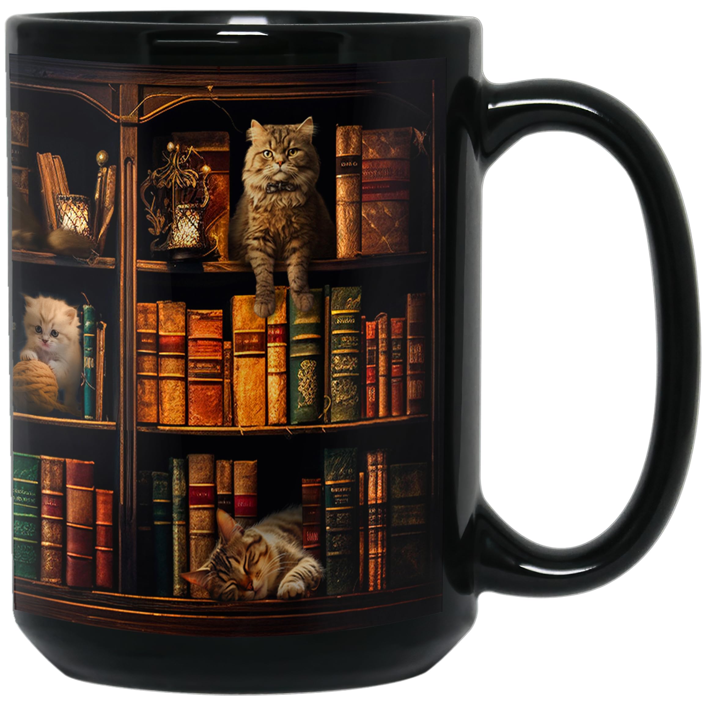 2IMT Cat Book Mug Book Lovers Gifts for Readers  Book Lover Bookish Gifts for Bookworm Women  Library Bookshelf Mug  Best Gif