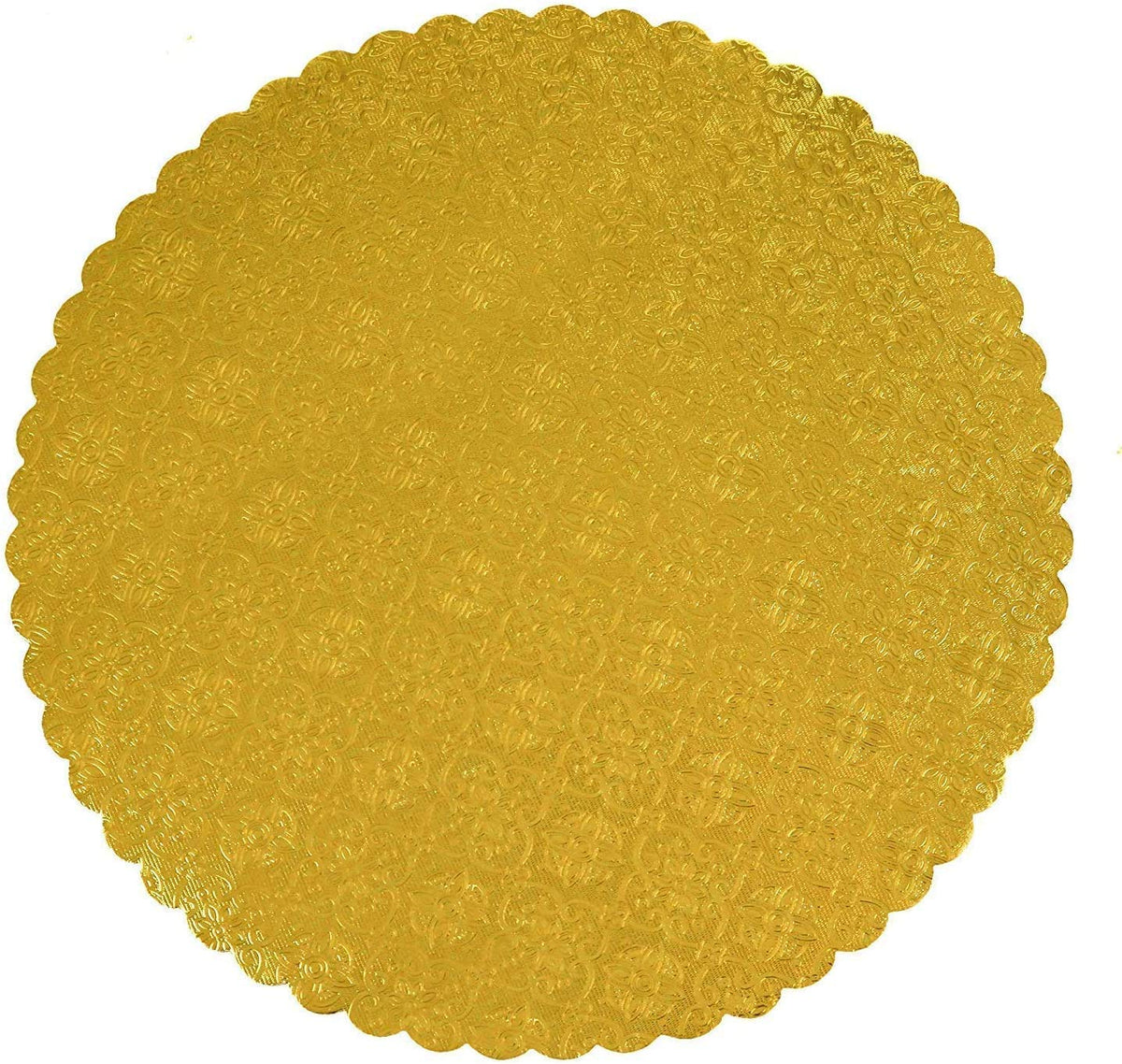 O'Creme Silver-Top Scalloped Round Cake And Pastry Board 3/32 Inch Thick, 10 Inch Diameter - Pack Of 10