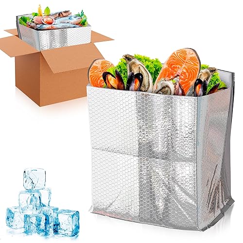 ABc Foil Insulated Box Liners 8 x 8 x 8  Pack of 100 Silver Insulated Shipping Boxes for Frozen Food  Odorless Insulated Shipping containers  Leakproof cold Shipping Boxes for Frozen Fish  Meat(D0102HgJKBV)