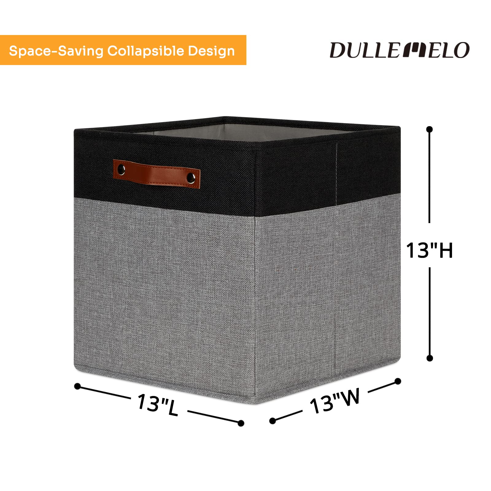 Dullemelo 13X13 Storage Cubes, Collapsible Sturdy Cube Storage Bins With Handles For Organizing,Fabric Storage Cubes Baskets For