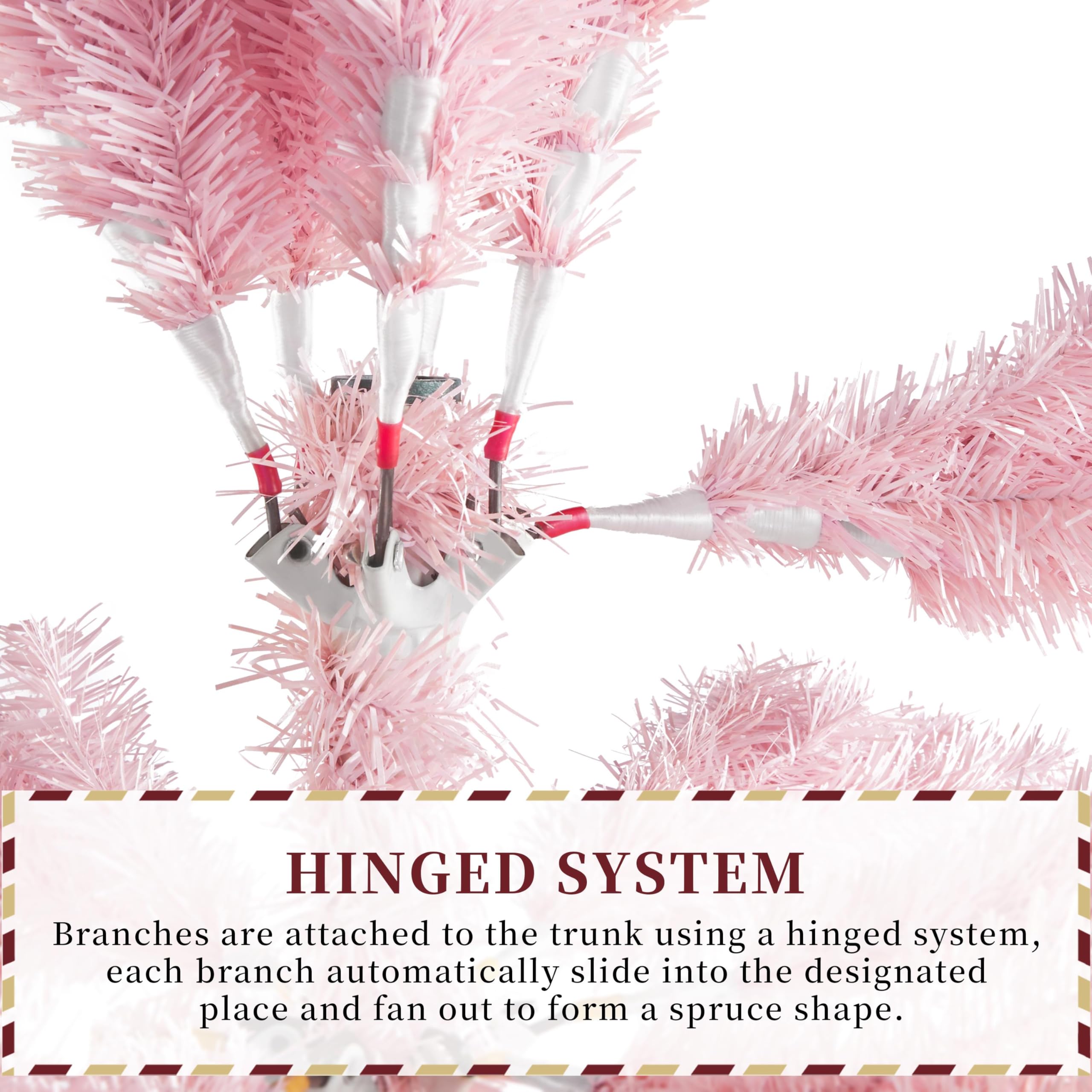 Yaheetech 7.5ft Pre-lit Artificial Hinged Christmas Tree Prelighted Full Holiday Xmas Tree for Home Party Decoration with 550 Wa