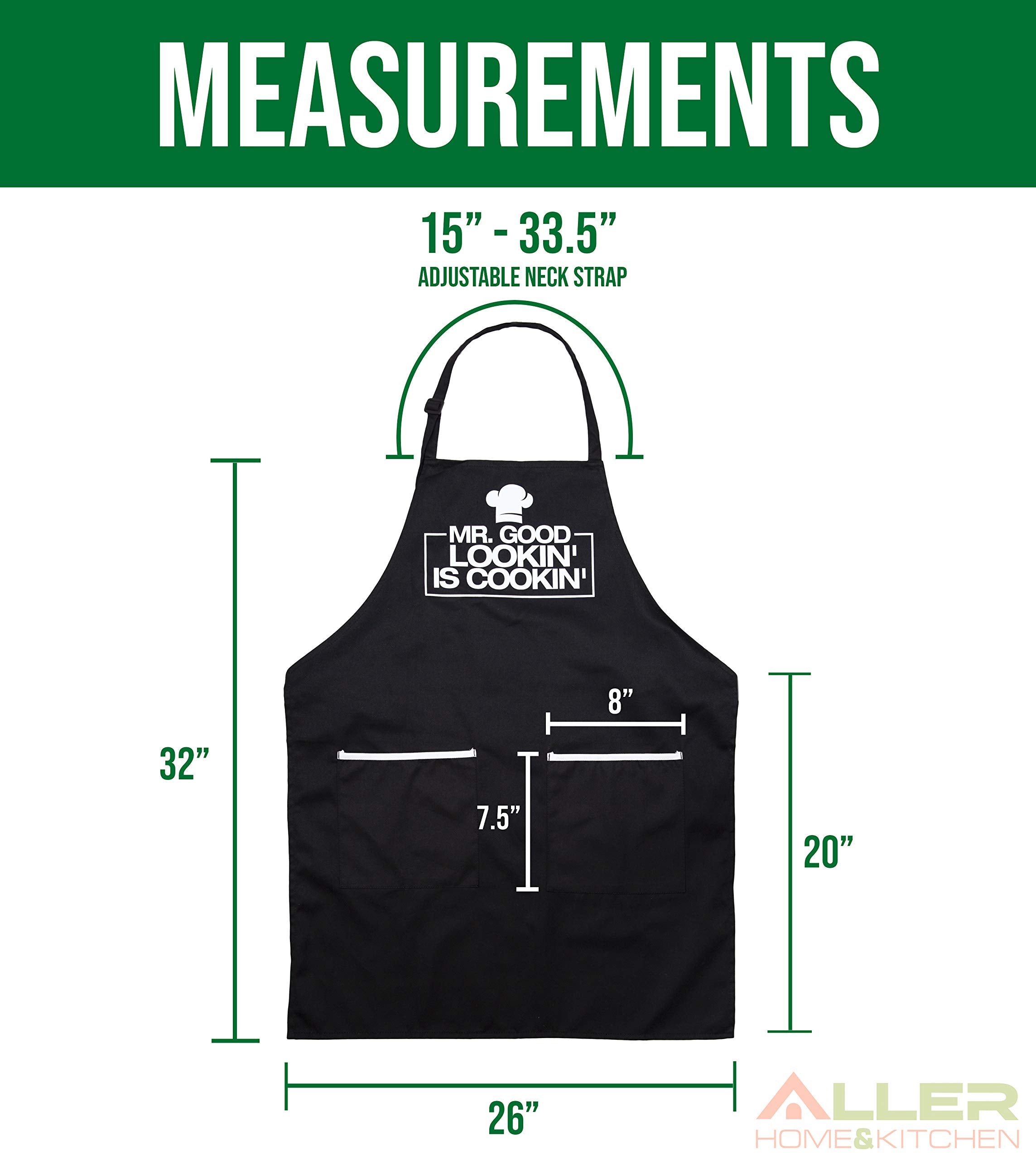 Funny Apron For Men - Mr. Good Looking Is Cooking - Bbq Grill Apron For A Husband, Dad, Boyfriend Or Any Friend That Cooks Like