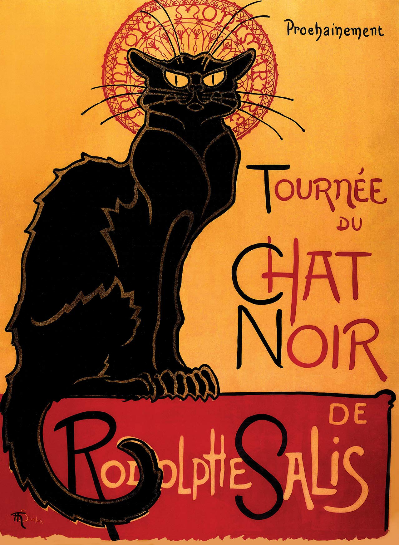 Tourn  E Du Chat Noir By Theophile Alexandre Steinlen - 1896 - The Black Cat - Vintage Poster Print (Laminated, 18'' X 24'')