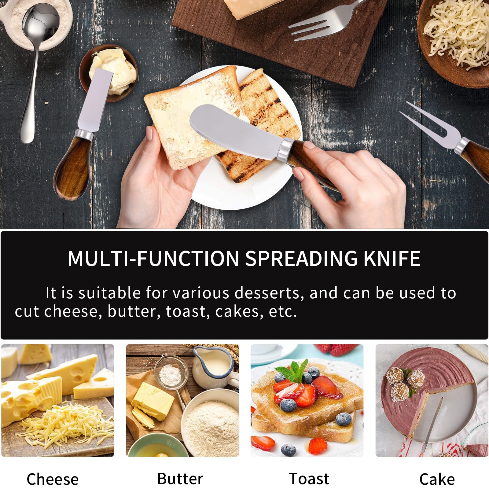 Charcuterie Accessories (20 Pcs), Cheese Spreaders For Charcuterie Board, Mini Serving Spoons, Forks And Mini Serving Tongs - Ch