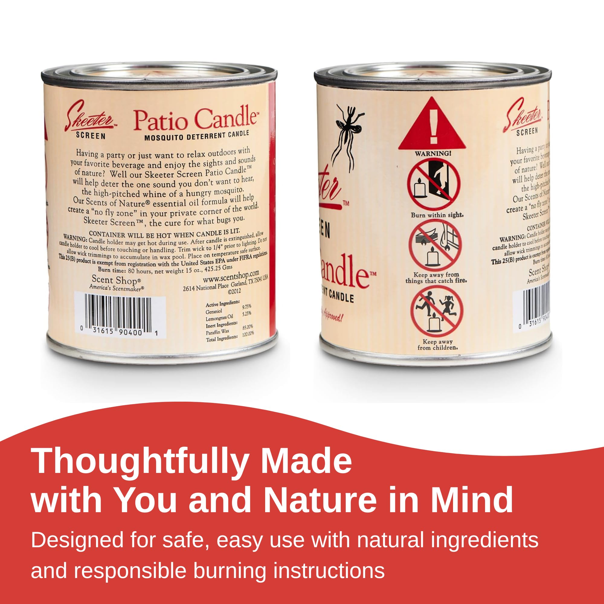Skeeter Screen 90400 80-Hour Burn Time Patio Candle, 1, Standard