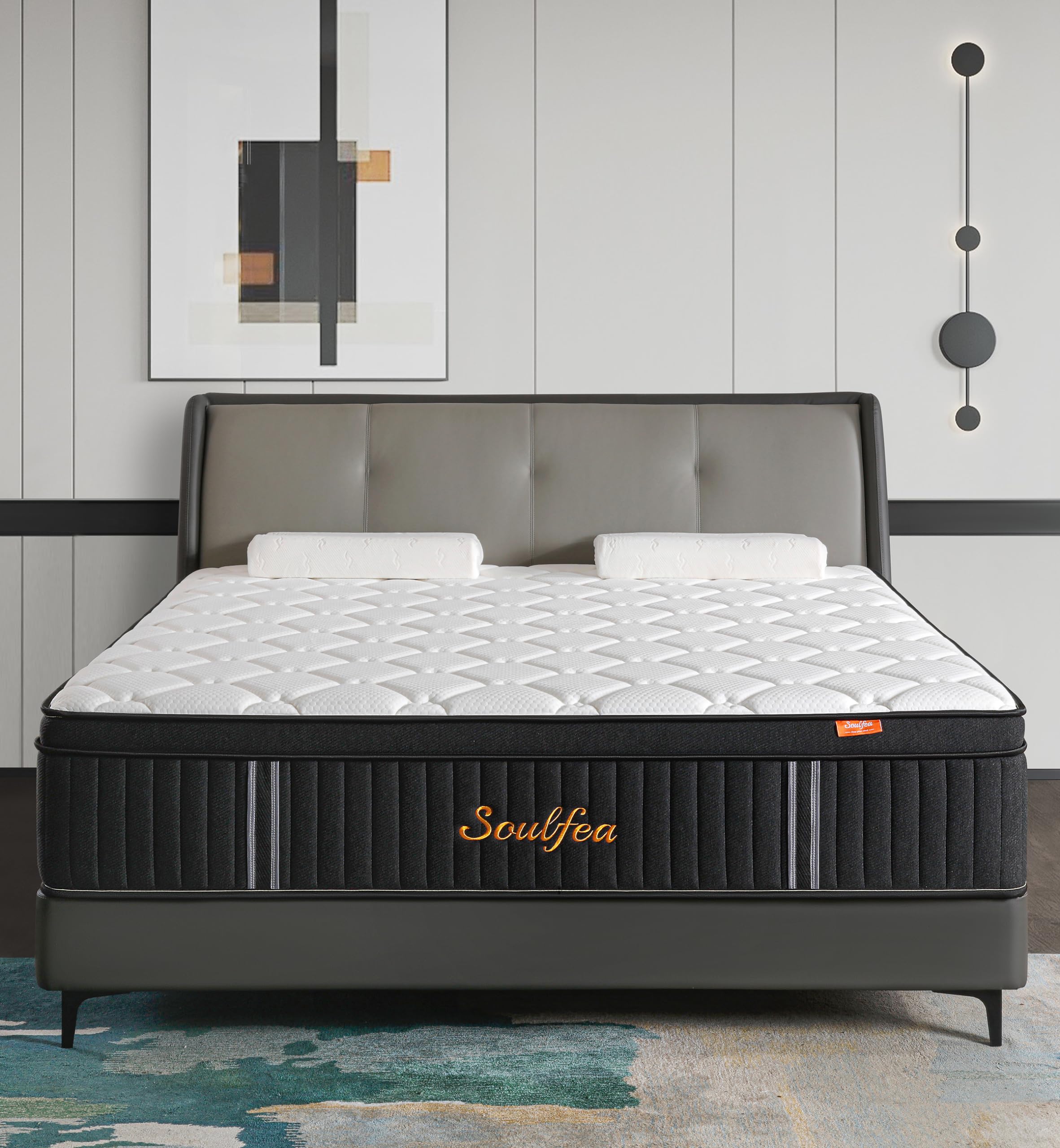 Soulfea Full Size Mattress,12 Inch Hybrid Full Mattress In A Box With Memory Foam & Individual Pocket Spring For Edge Support,Pr
