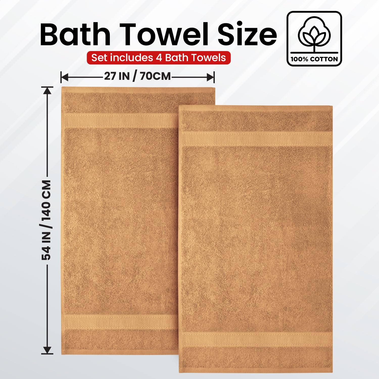 Infinitee Xclusives Premium Bath Towels For Bathroom Set Of 4 (27X54 Inches), 100% Soft Ring-Spun Cotton Bathroom Towels (Cosmic