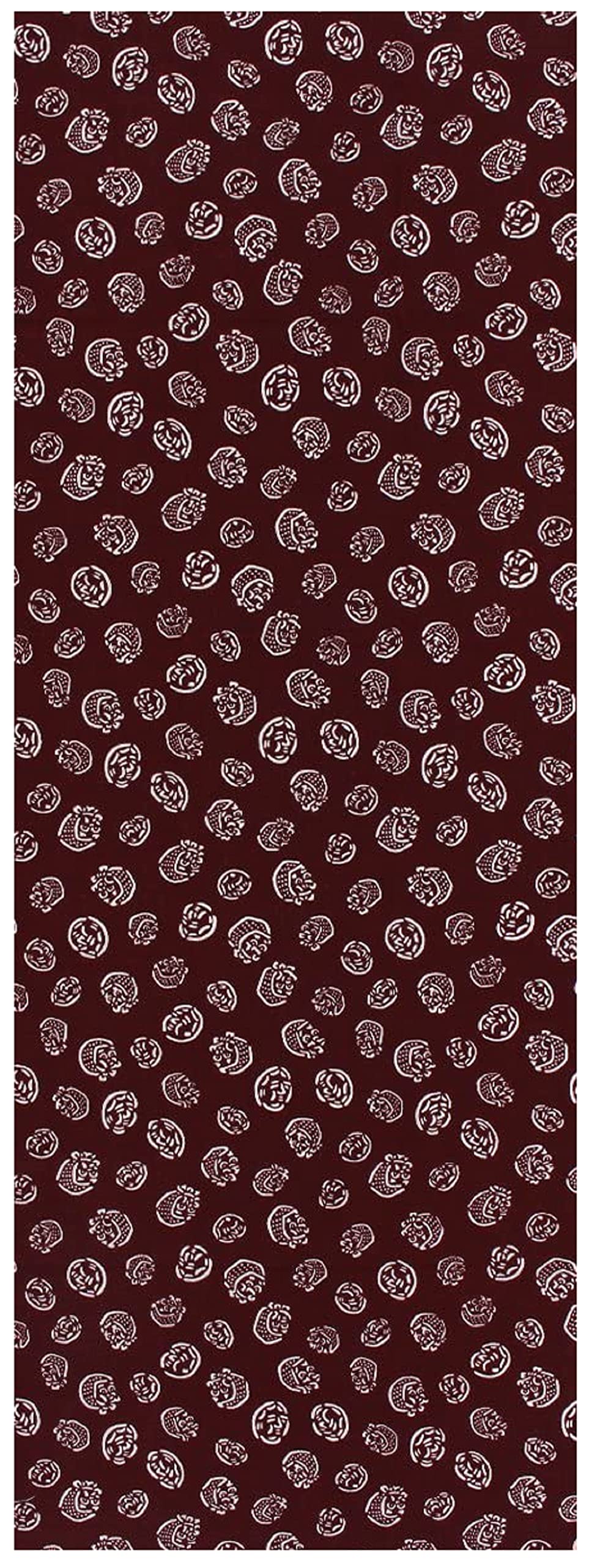 Komesichi Irodori Japanese Traditional Towel Tenugui Hyottoko (Brown) 12.99 X 34.64 In With Tenugui Iroha (English Manual)