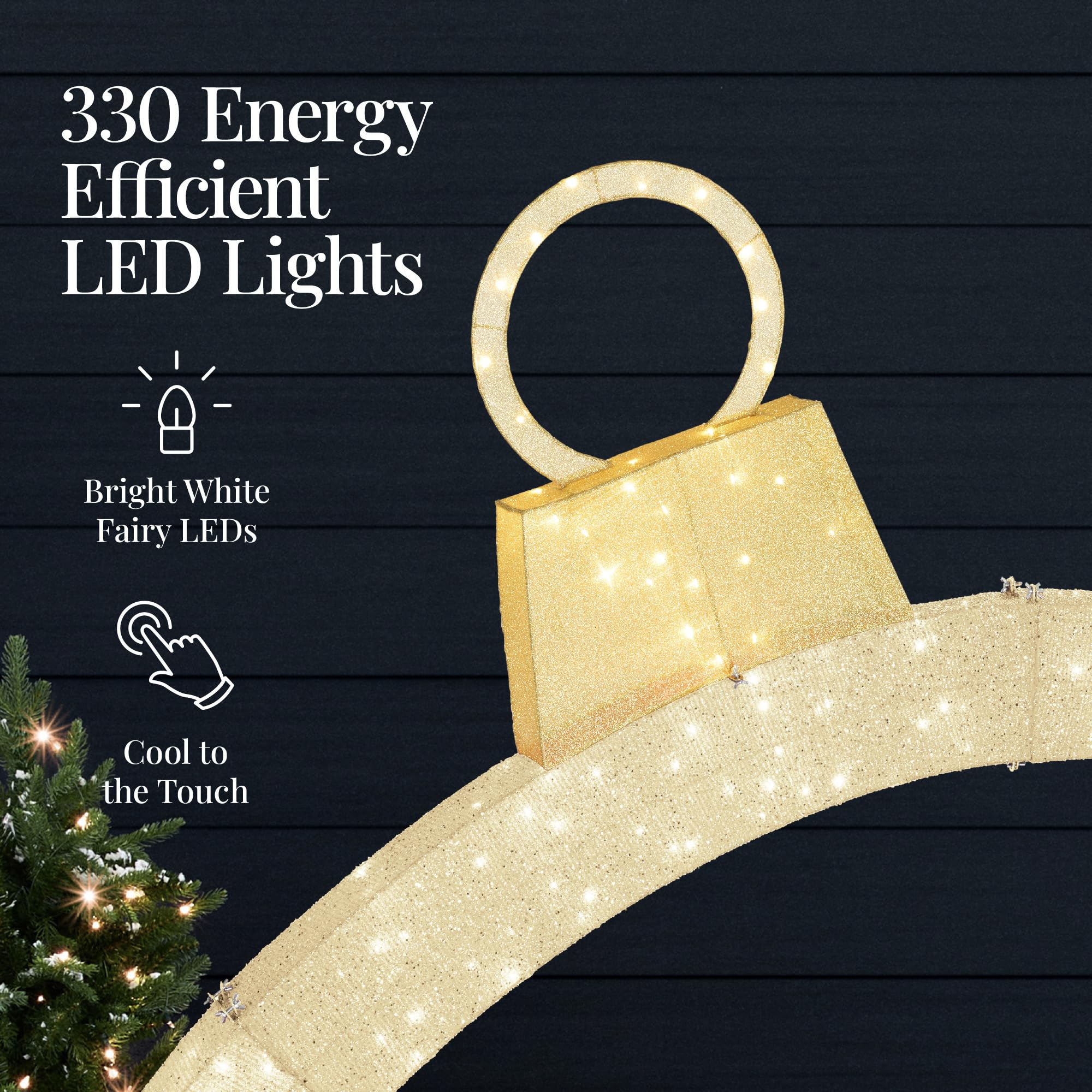Best Choice Products 9.5ft Gold Outdoor Christmas Lighted Archway Decoration, 330 LED, Holiday Yard Décor, Model SKY10157
