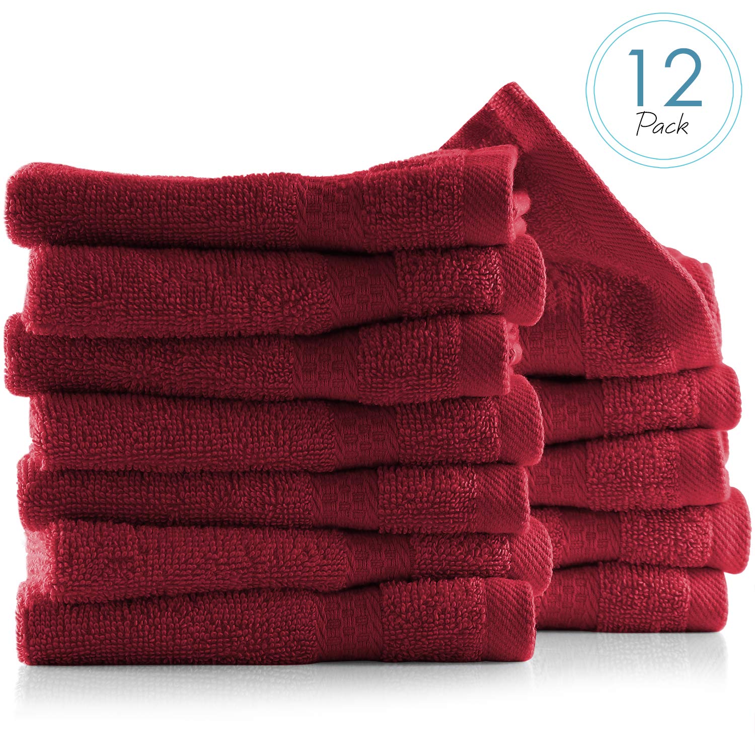 Hearth & Harbor Washcloths 12 Pack - 100% Cotton Washcloth For Body And Face, High Absorbent And Soft 13''X13'' Body Wash Cloth,