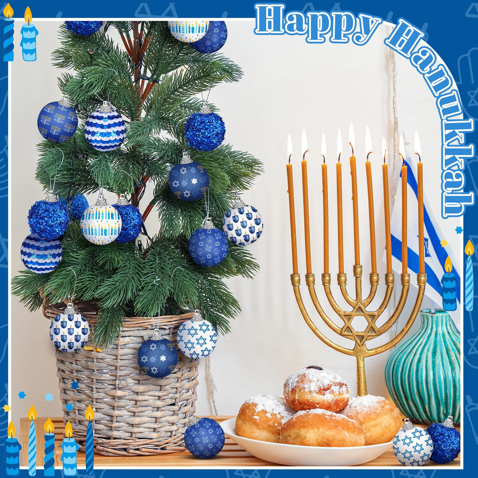 Blosssound 16 Pcs Breast Cancer Hanging Tree Ornaments 1.57 Inch Breast Cancer Awareness Ball Decoration Pink Ribbon Hanging Orn