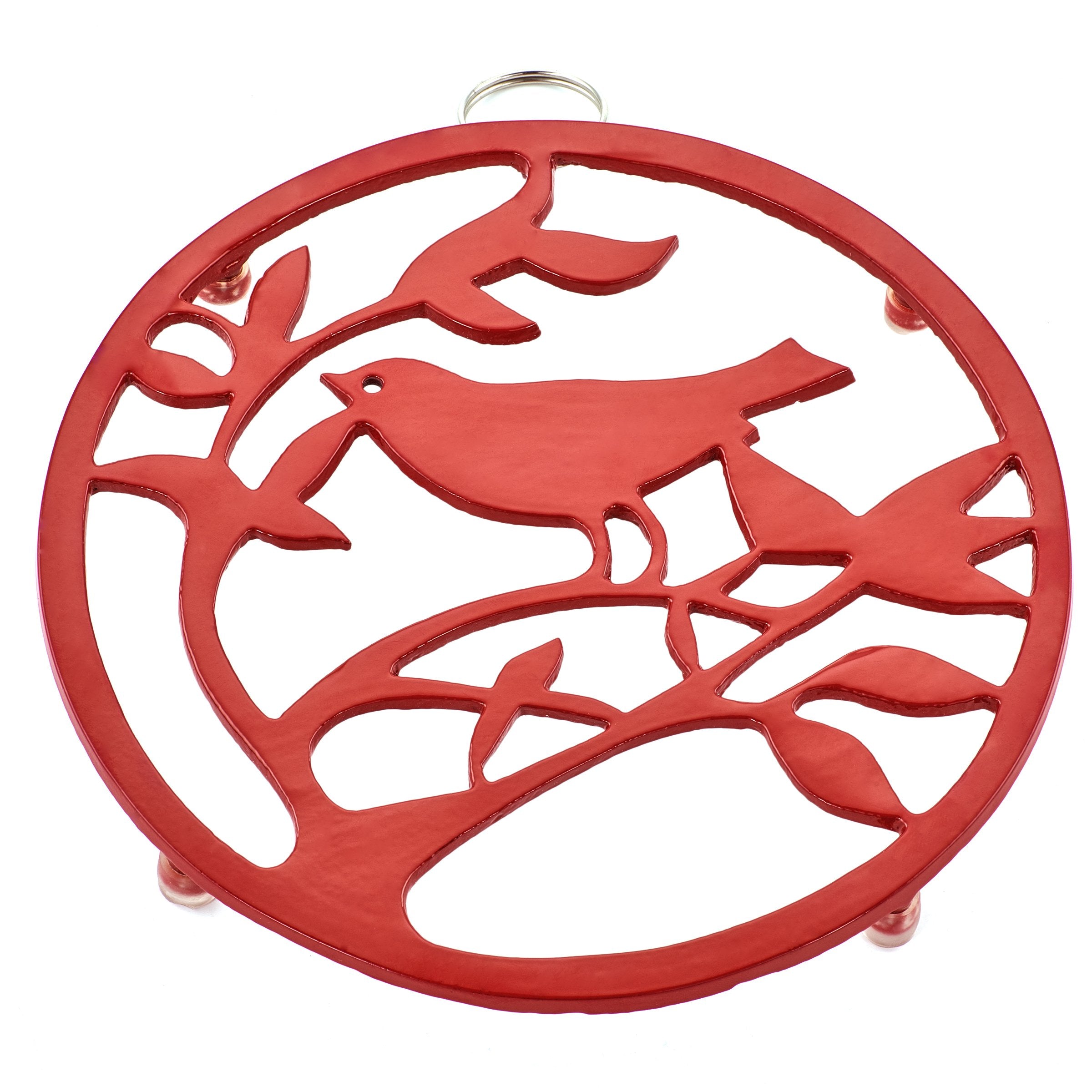 Old Dutch 8'' Red Bird Trivet, 8'' Diameter