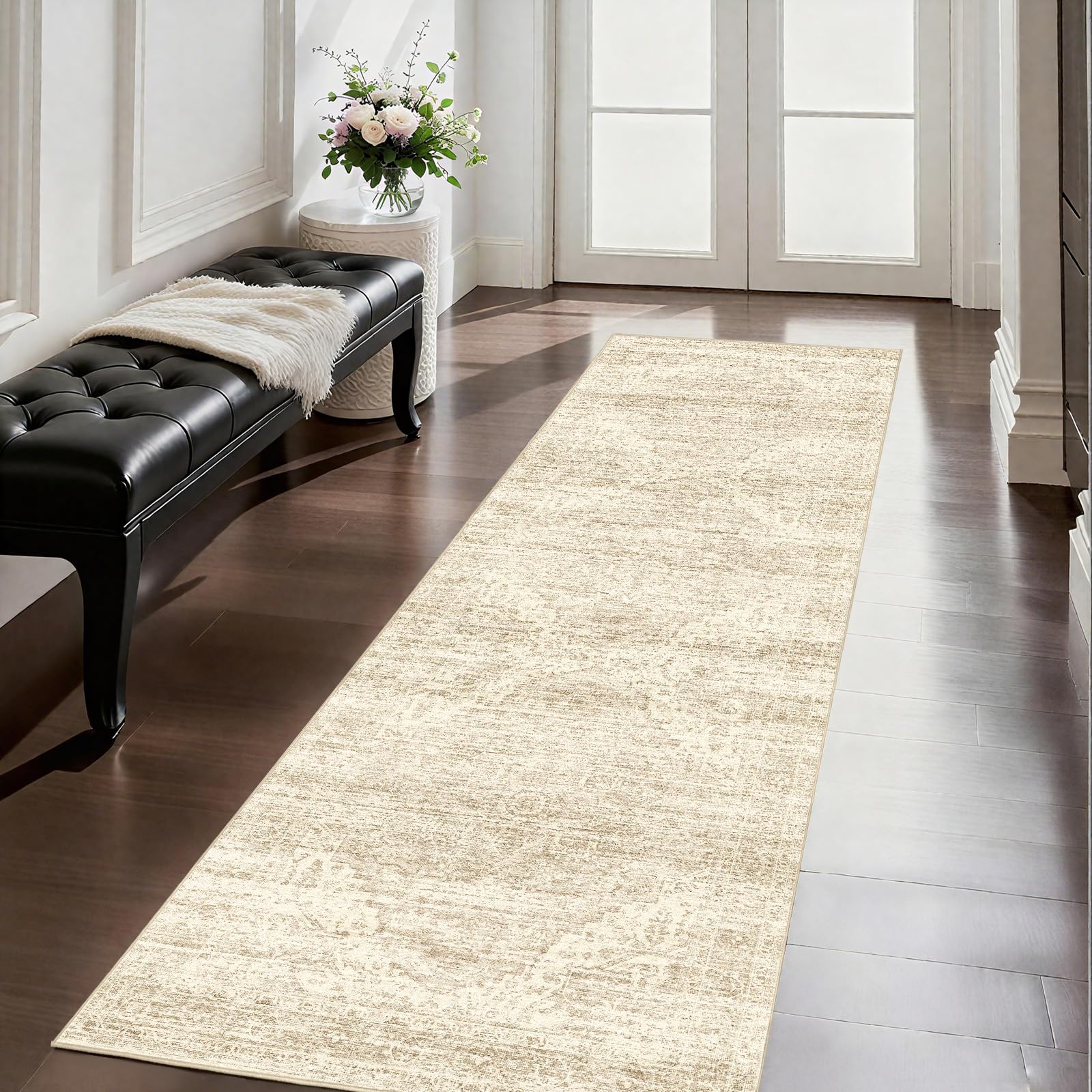Washable Runner Rugs for Hallway 2x6 Rug Runners,Boho Vintage Kitchen Runner Rugs,Ultra-Thin Entryway Runner,Non-Slip Backing Ca