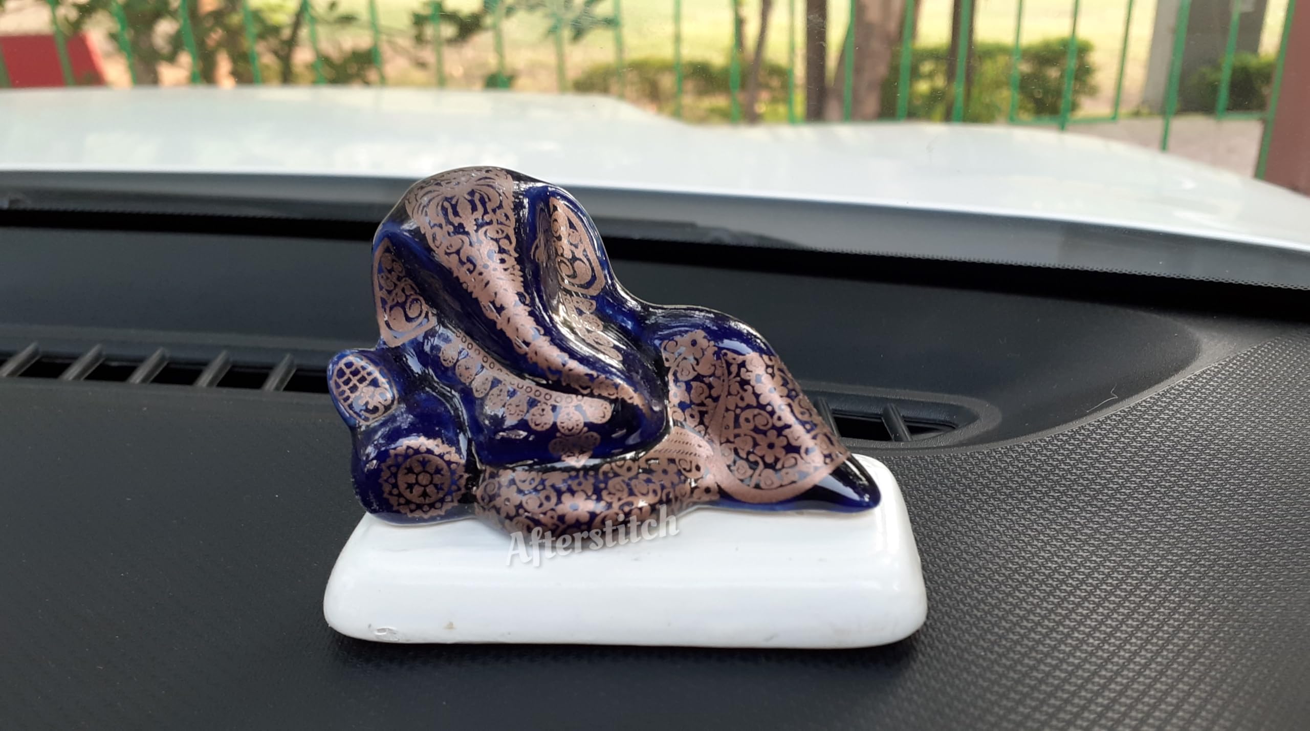 Afterstitch Ganesh Idol For Car Dashboard Accessories Ganesha Murti Puja Room Ganpati Ji Statue Showpiece For Home Interior Deco
