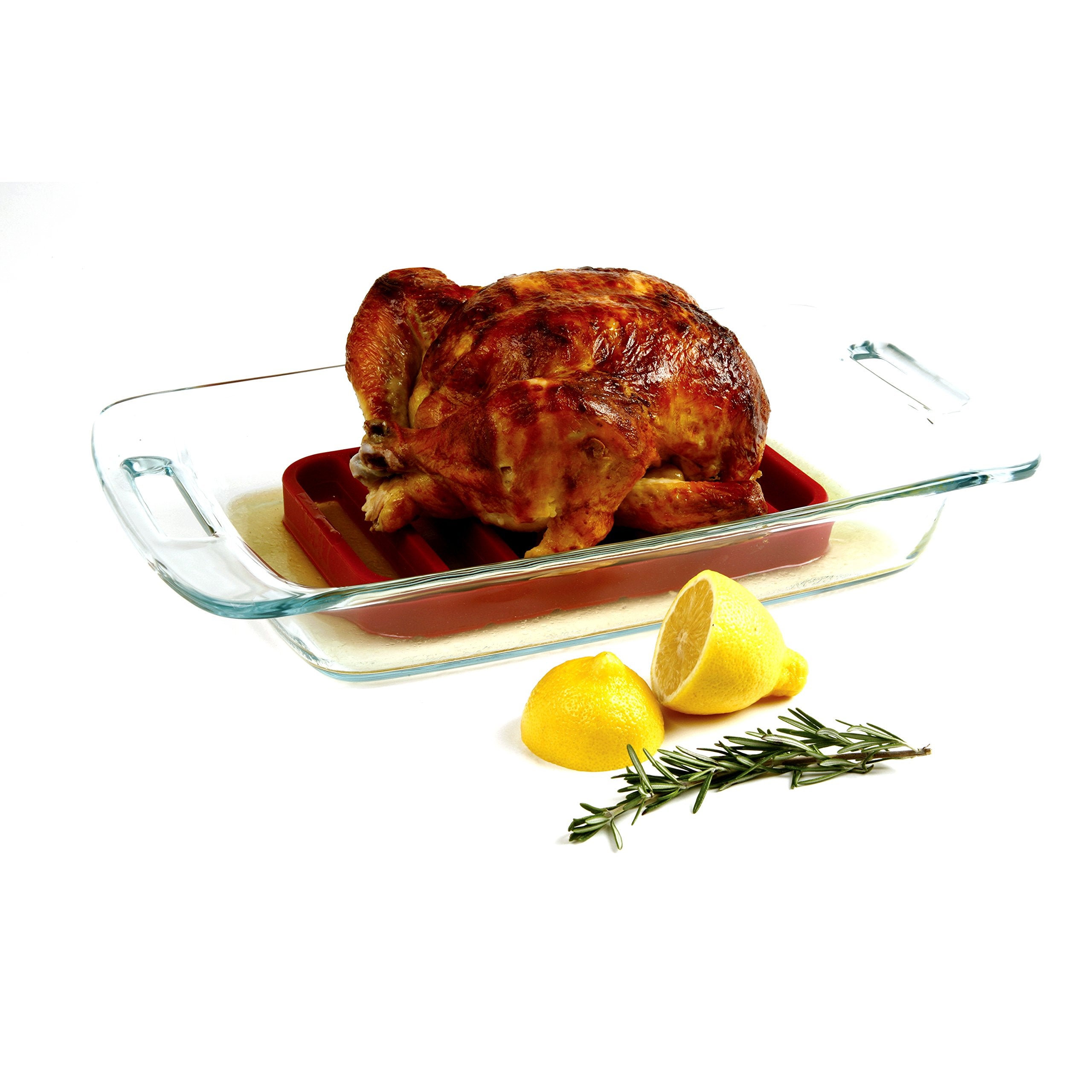 Norpro, Red Rectangle Silicone Roasting Rack, 1 Ea