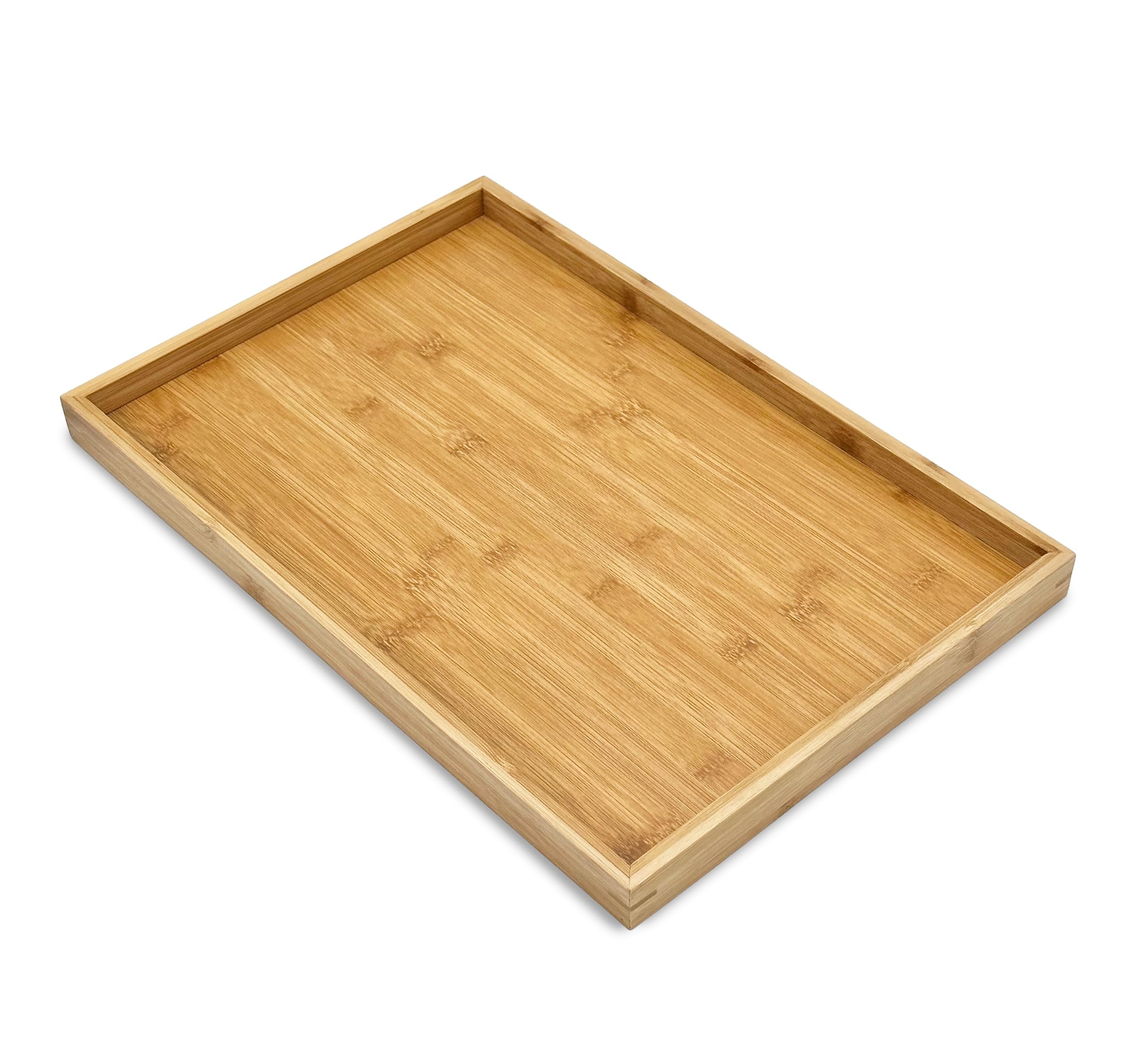 Bam & Boo (1-Pack) Natural Bamboo Rectangle Serving & Vanity Tray - For Kitchen, Bathroom, Countertop, Coffee Table (17.75'' X 1