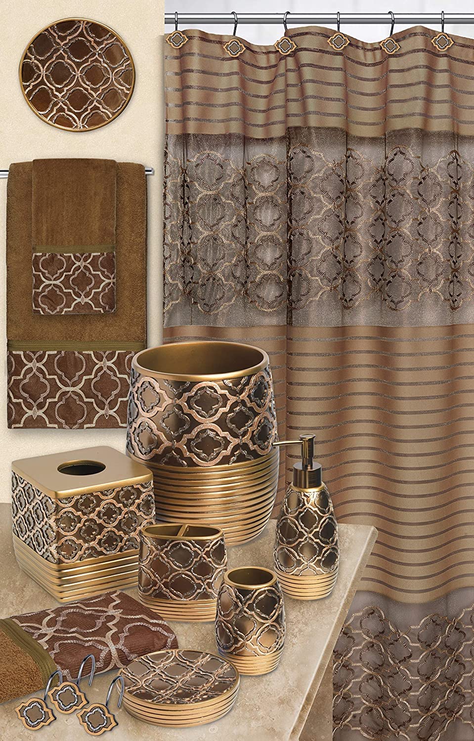 Popular Bath Tumbler, Spindle Collection, Gold