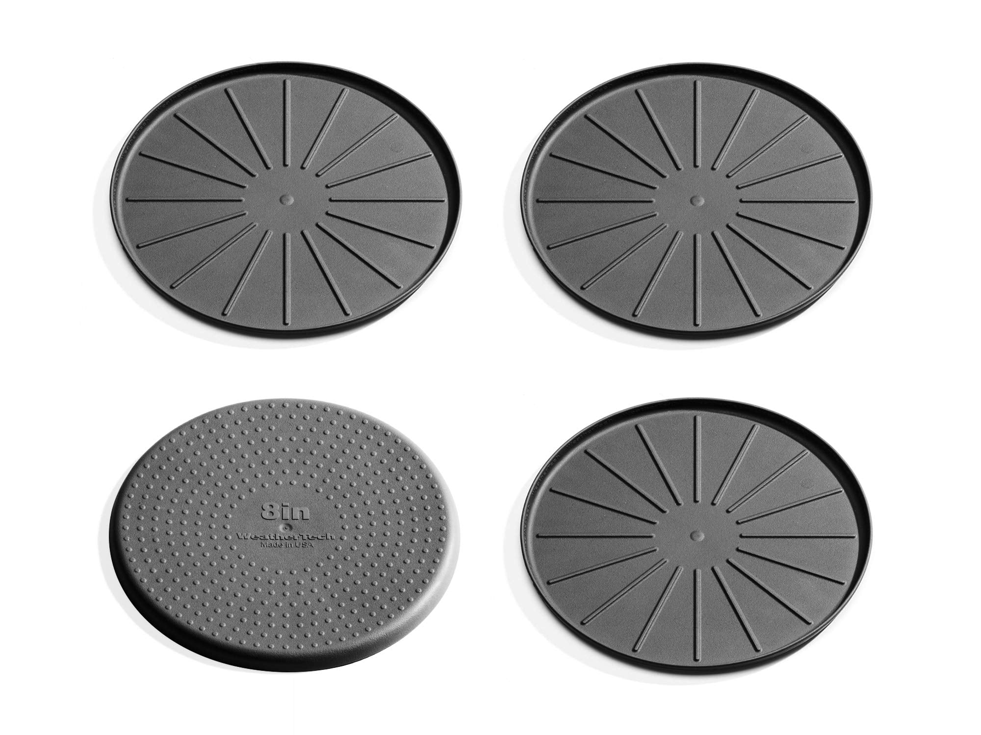 Weathertech 8'' Coasters For Home Surfaces, Anti-Skid, No-Slip Knibs - Set Of 4, Black - (8A8Cstbk)