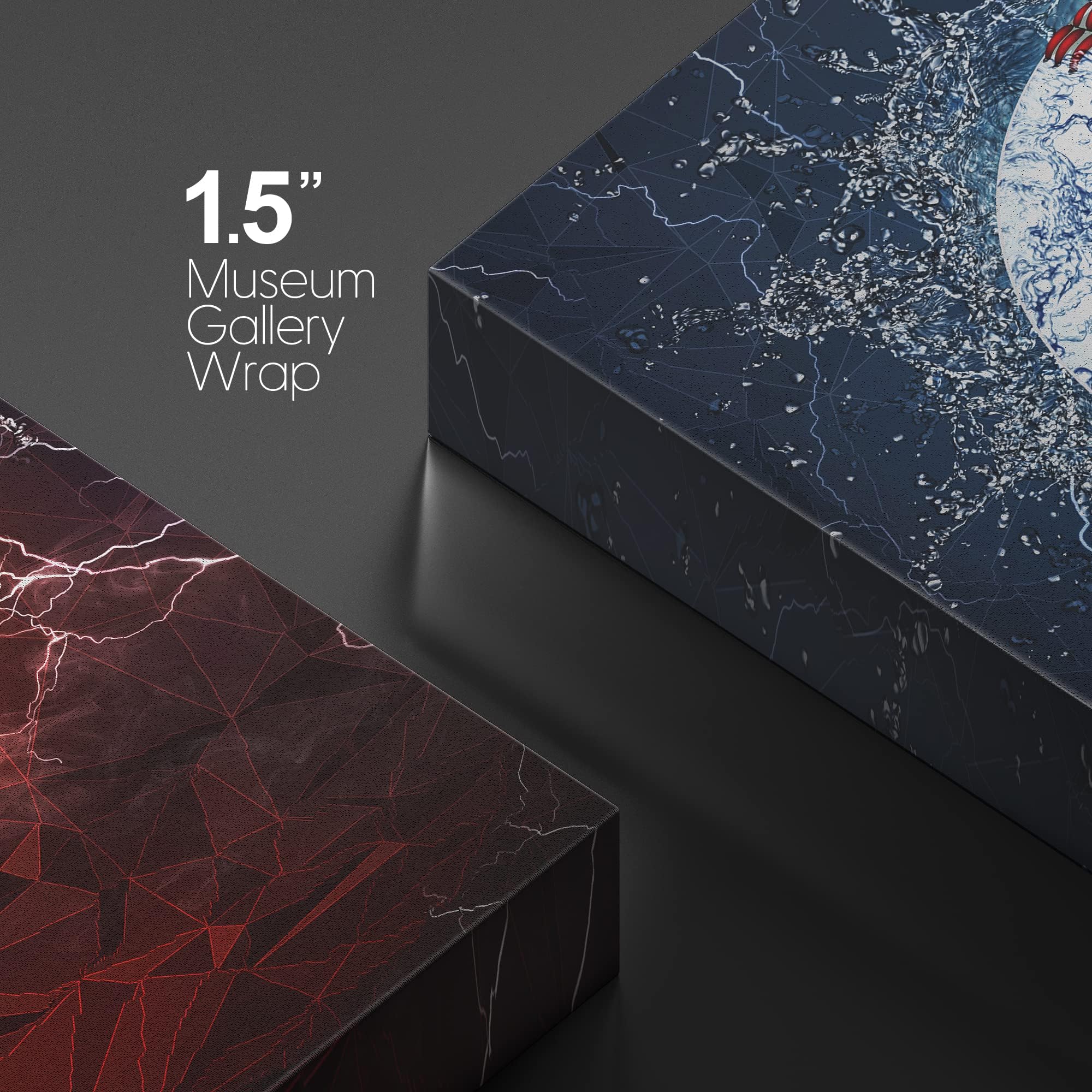 Wall26 Canvas Print Wall Art Elemental Water & Fire Explosion Baseball Sports Athletes Digital Art Realism Modern Scenic Dramati