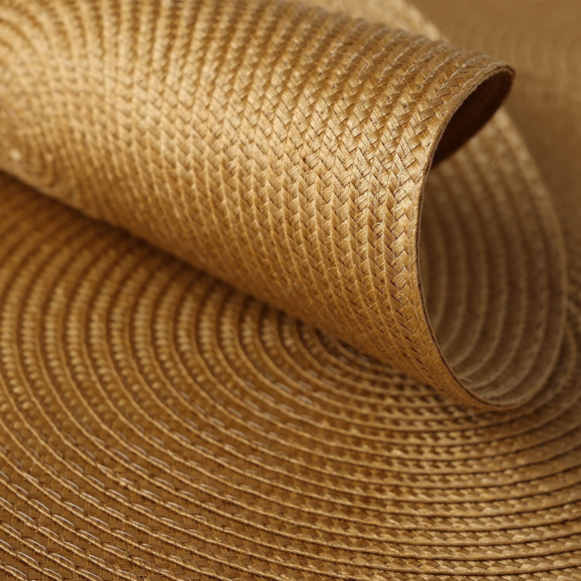 Wanyd Round Placemats Set Of 6,12.6 Inch Small Circle Placemats Washable Table Mats For Wedding Gifts, Housewarming Gifts Khaki