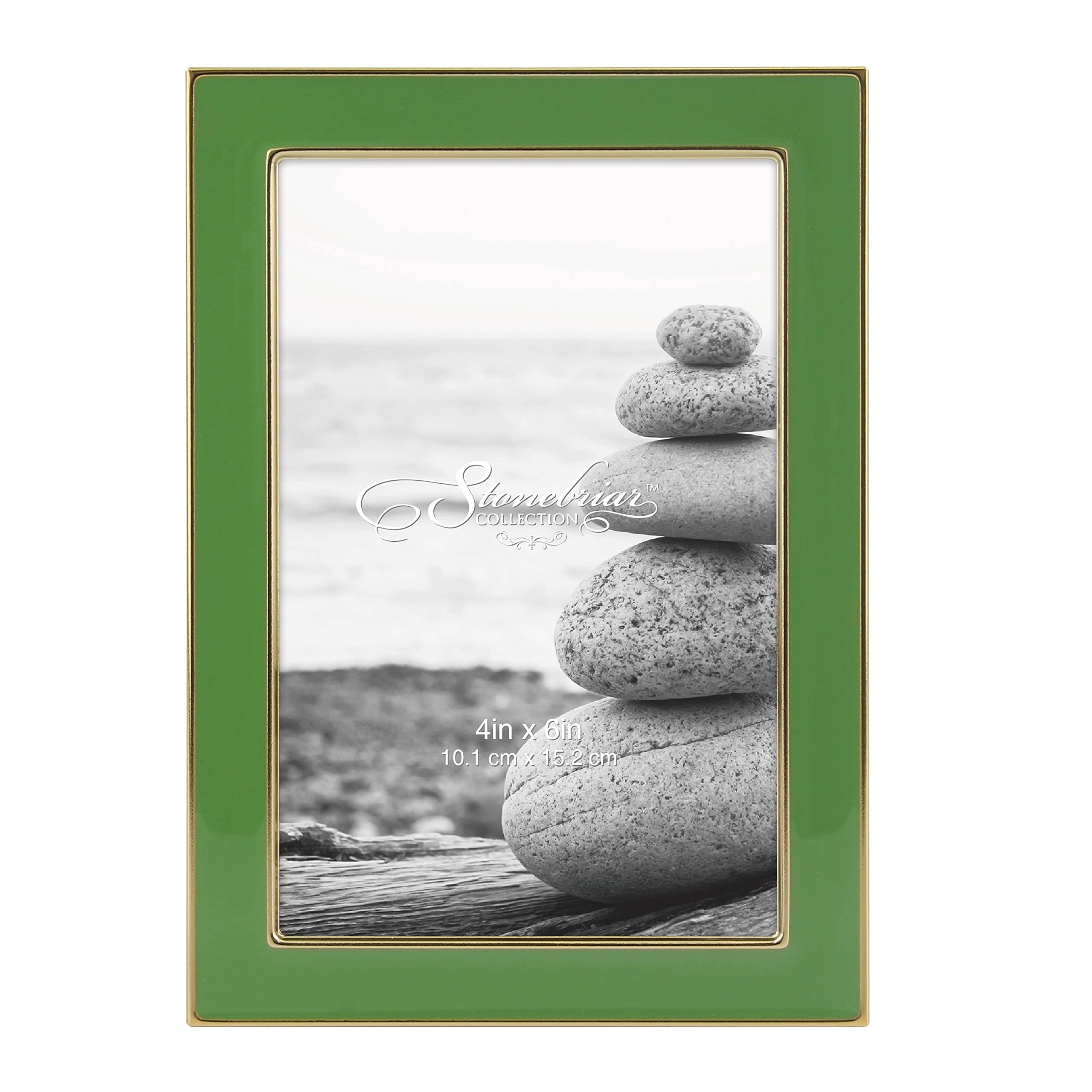 Stonebriar Decorative Epoxy Photo Frame for Table Top or Wall Hanging Display, Green, 4x6