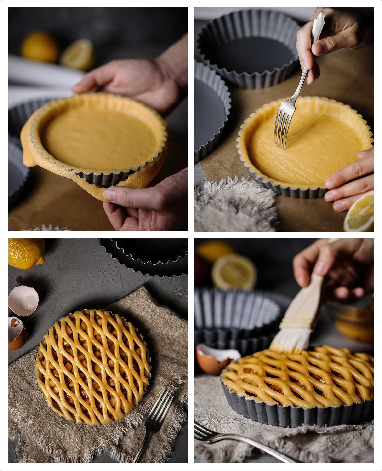 Tosnail 9.5'' X 2'' Nonstick Tart Pan Quiche Pan Pie Pan With Removable Bottom
