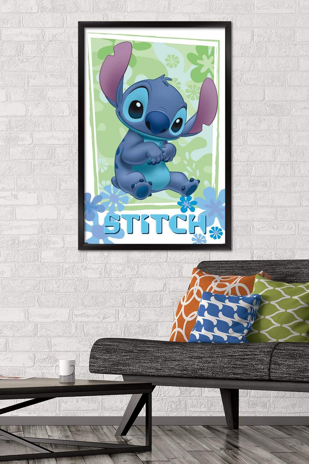Trends International Disney Lilo And Stitch - Flowers Wall Poster, 22.375'' X 34'', Black Framed Version