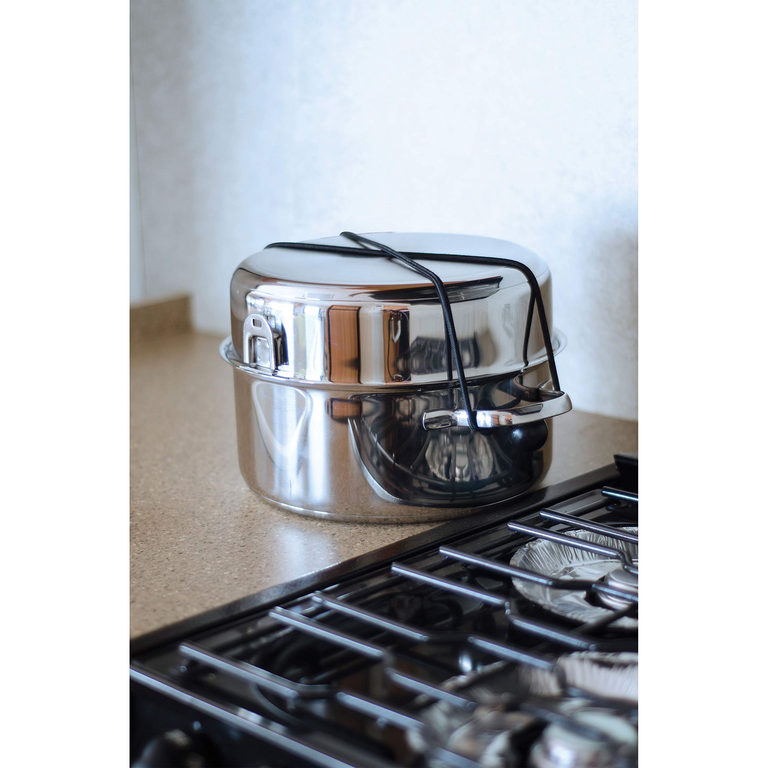 Camco Premium Nesting Cookware Set | Stainless-Steel | 7-Piece Set (43920)